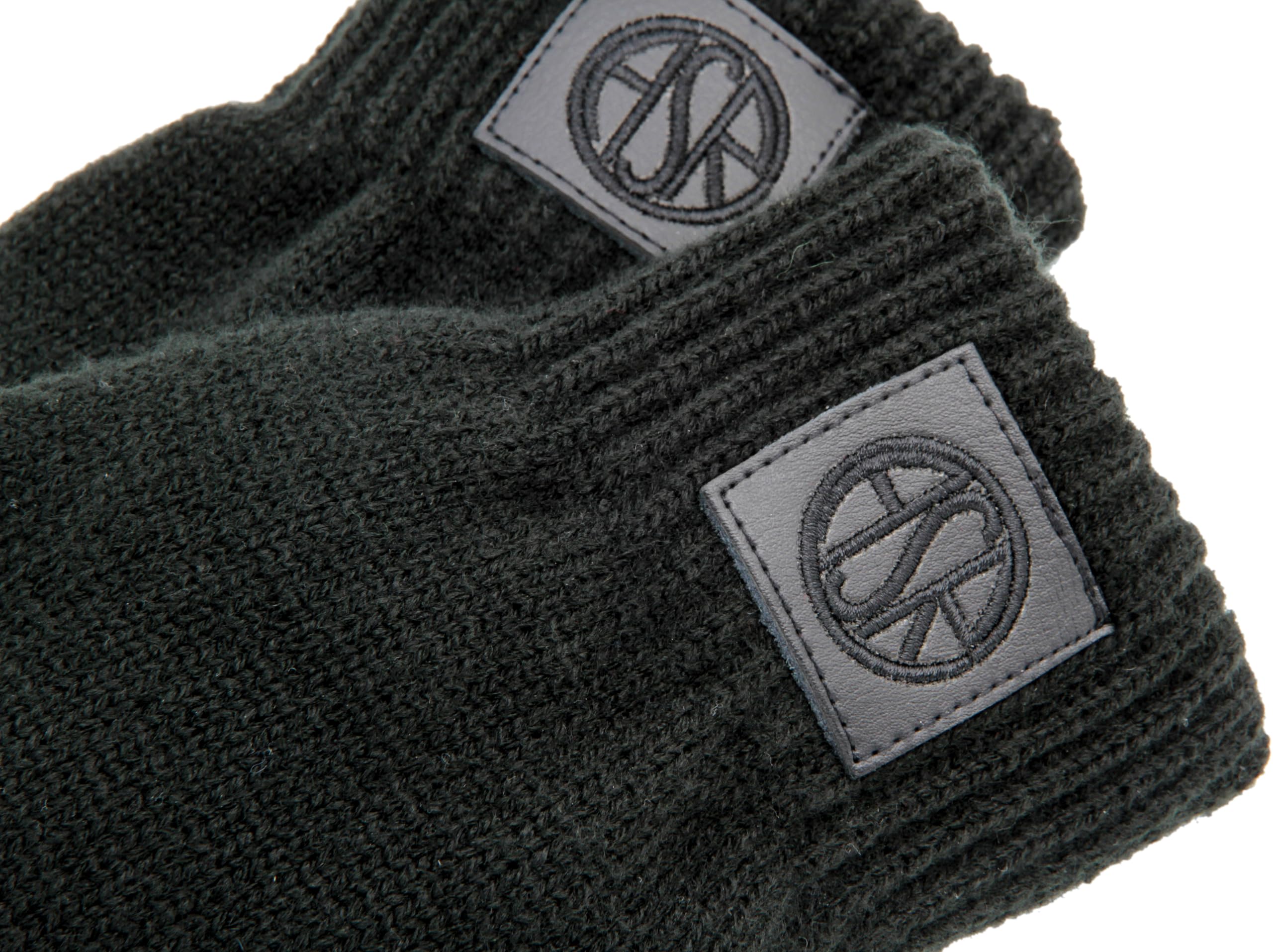 AS Roma ASR LEATHER PATCH KNITTED GLOVES - BLACK