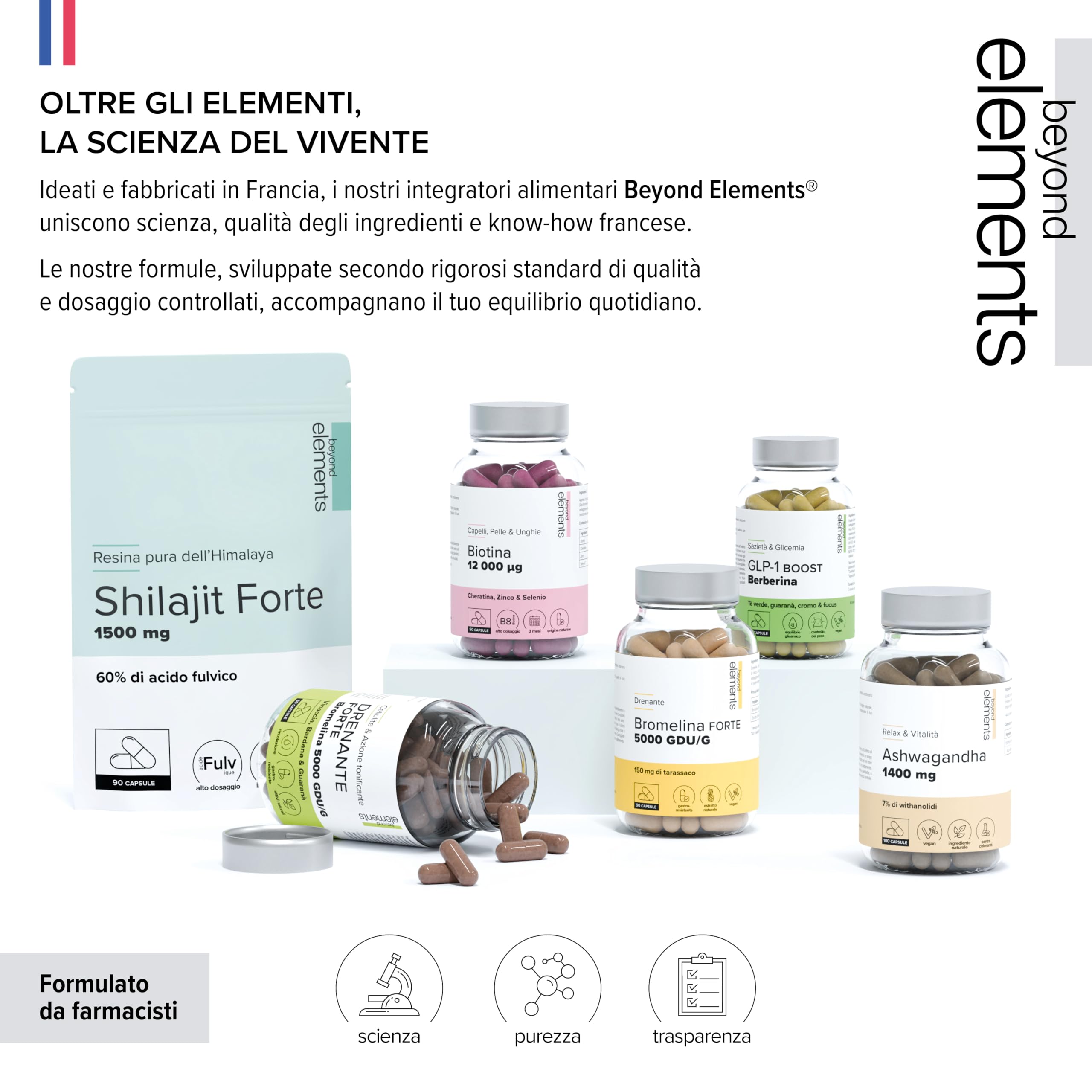 GLP-1 Boost – Con Berberina – Cromo 250 µg – Tè Verde, Fucus & Guaranà – Sazietà & Glicemia – Metabolismo – 100% Vegano – 60 capsule – Prodotto in Francia – Beyond Elements