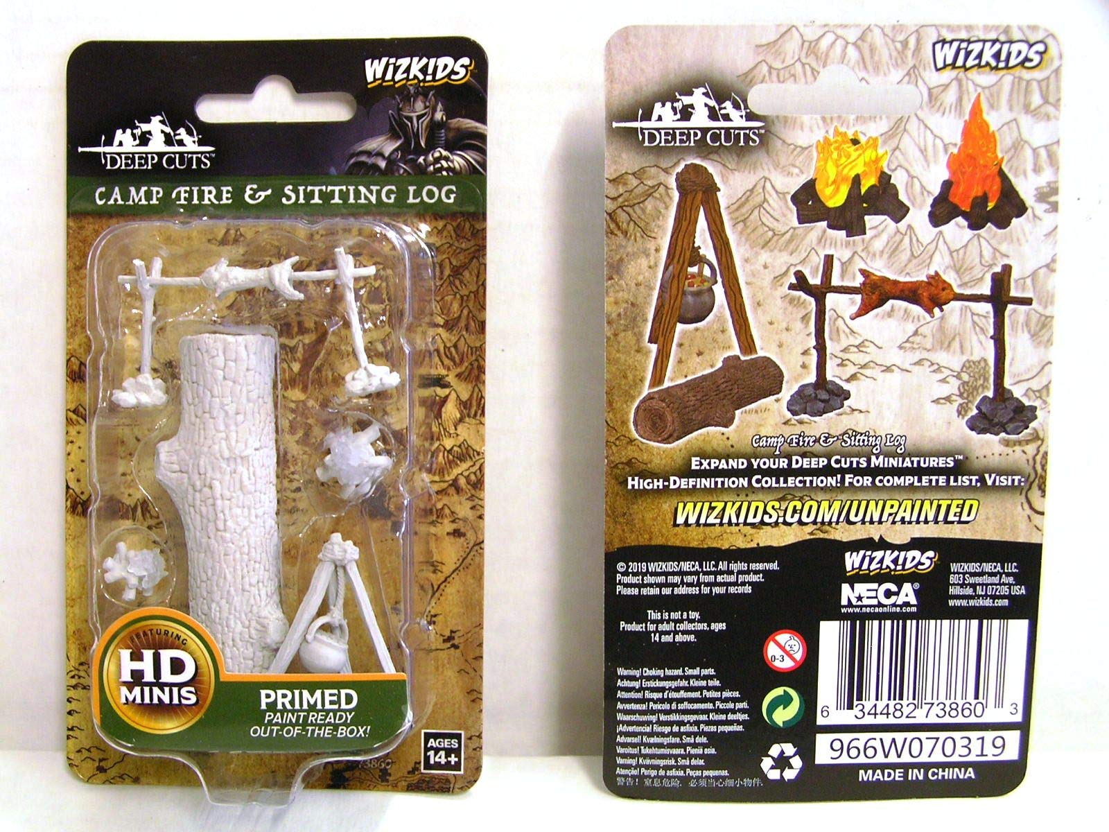 Deep Cuts Unpainted Miniatures Terrain: Wave 10: Camp Fire & Sitting Log