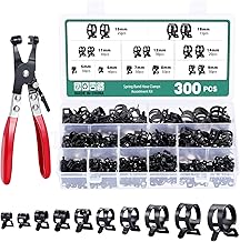 Faankiton 300 Pièces Colliers de Serrage à Ressort, 10 Tailles 5-18mm Clips à Ressort Tuyau Serre-Joints à Tuyaux, Colliers de Clip à Ressort, Colliers de Conduite de Carburant Tuyau avec une Pinces