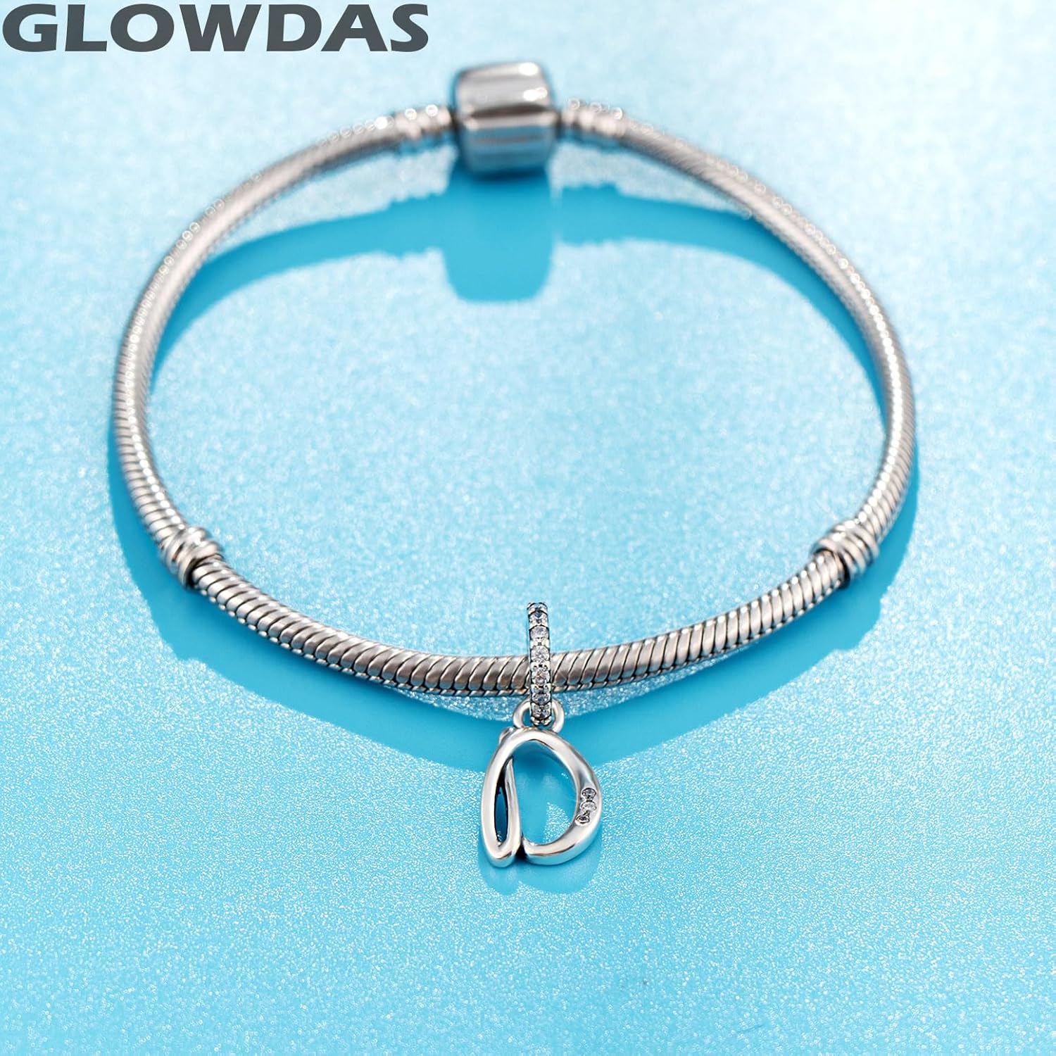 GLOWDAS Letter Charms Initial A to Z Necklace Pendant, 925 Sterling Silver Alphabet Beads and Ampersand & Charm fit European DIY Bracelet, Gifts for First Mothers Day/Christmas - Image 3