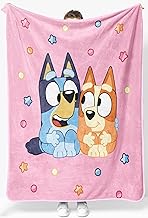 Jay Franco Kids Plush Throw Blanket – Soft & Comfy Throw for Couch or Bed – Cozy Home Décor for Living Room & Bedroom, Pink - Bluey, 46x60 - Throw Blanket