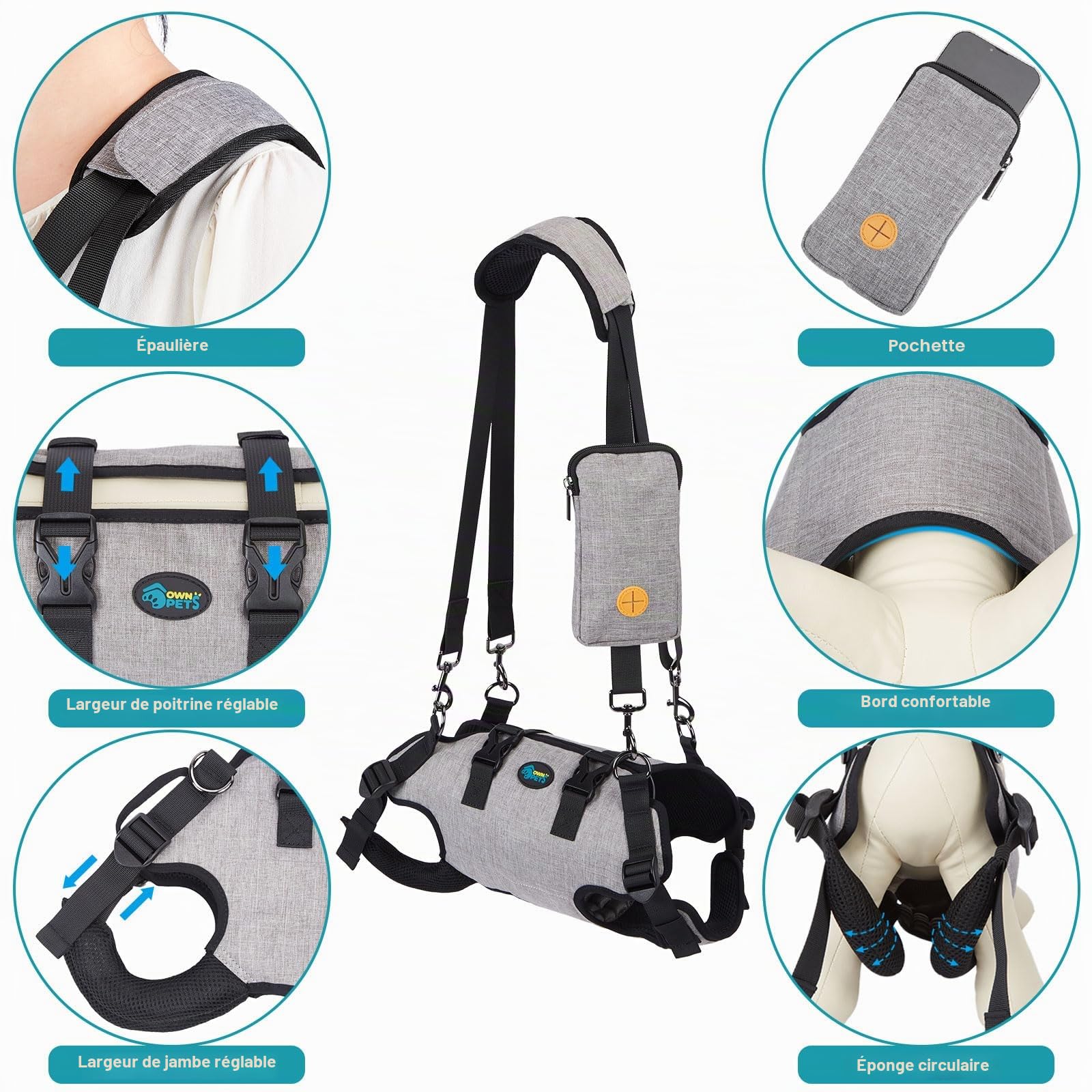 FITNATE Ownpets Sac de transport pour chien et chat Taille M