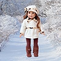 Vista 7 de Malvavisco - Conjunto de muñeca de 4 piezas de 18 pulgadas - Abrigo, sombrero, leggings y botas (no incluido)