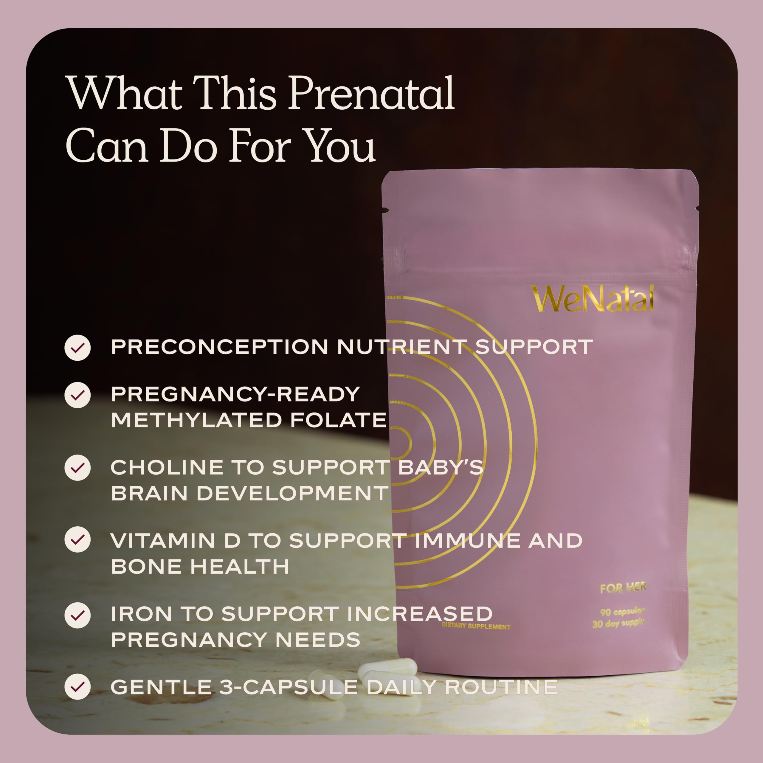 WeNatal for Her Prenatal Vitamins – Folate, Choline, DHA, 90 Capsules — Amazon image 2
