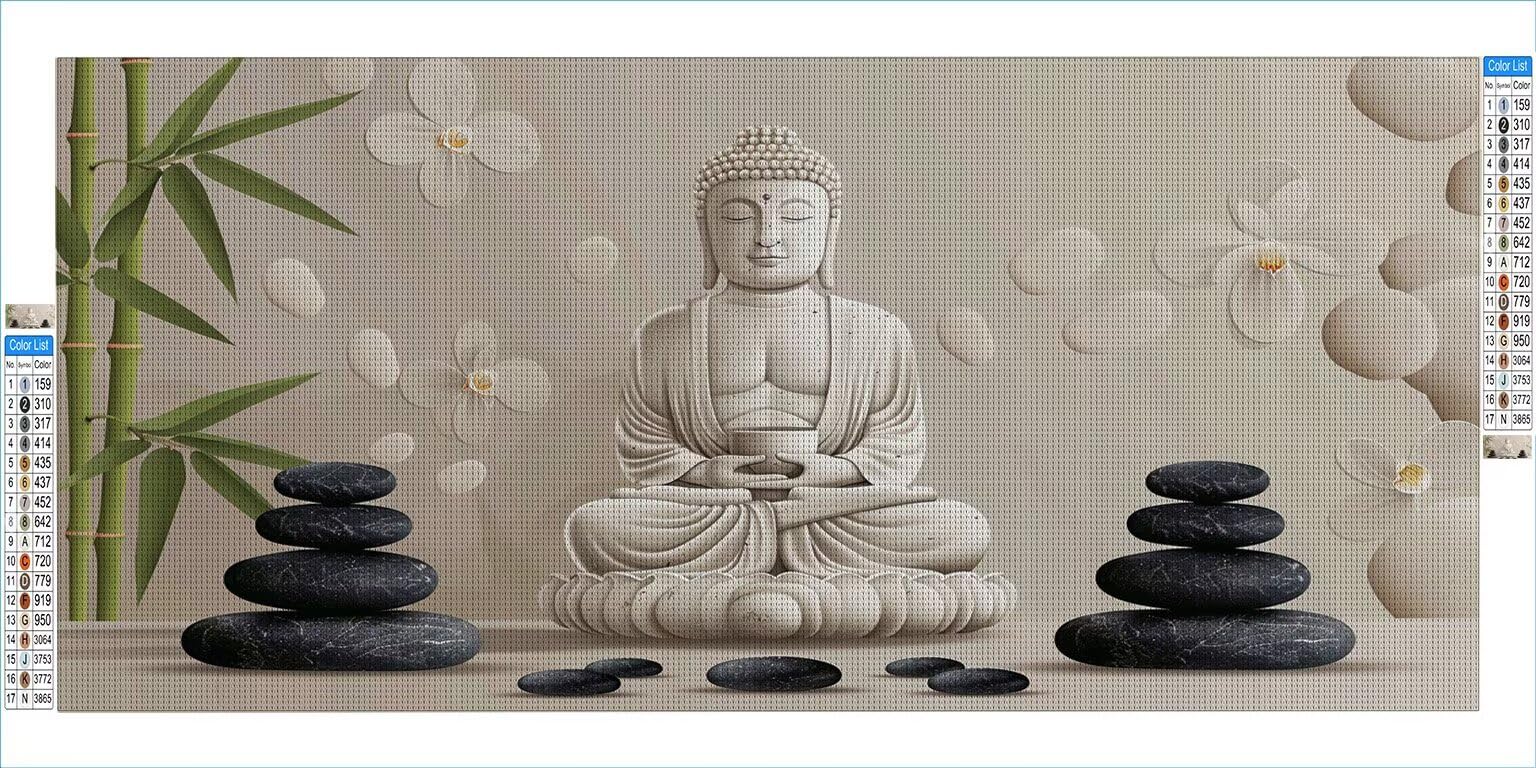 Rzeźba Zen Diamond Painting dla dorosłych, duża XXL, obraz diamentowy 5D, obraz dla początkujących, okrągłe, pełne wiertło, malarstwo, haft krzyżykowy, dekoracja domu, na ścianę, prezent dla kobiet