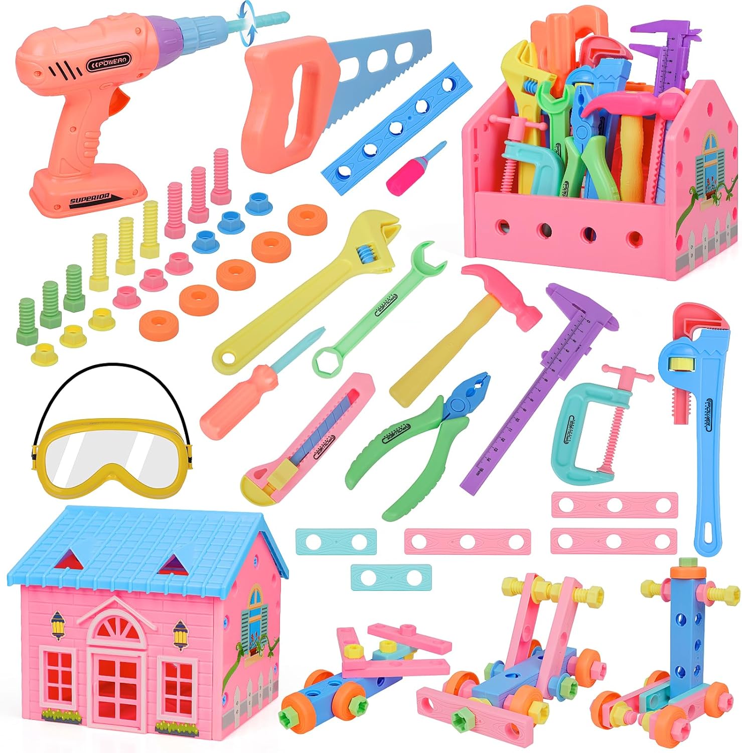 Kids Tool Set Pretend Play Construction Toy Kits 80 PCS
