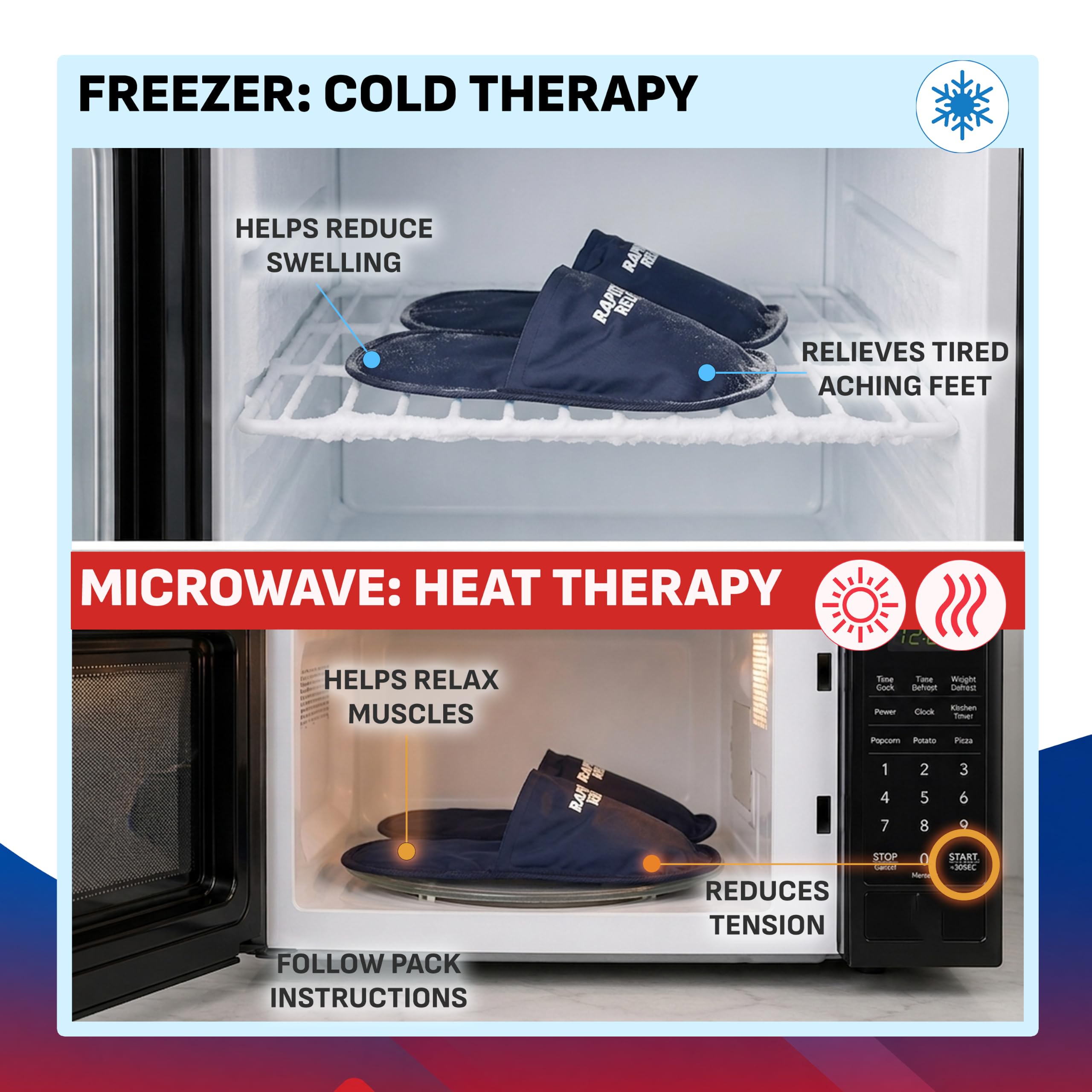 Rapid Relief Foot Ice Pack Slippers, 1 Pair for Feet & Toe Pain Relief — Amazon image 4