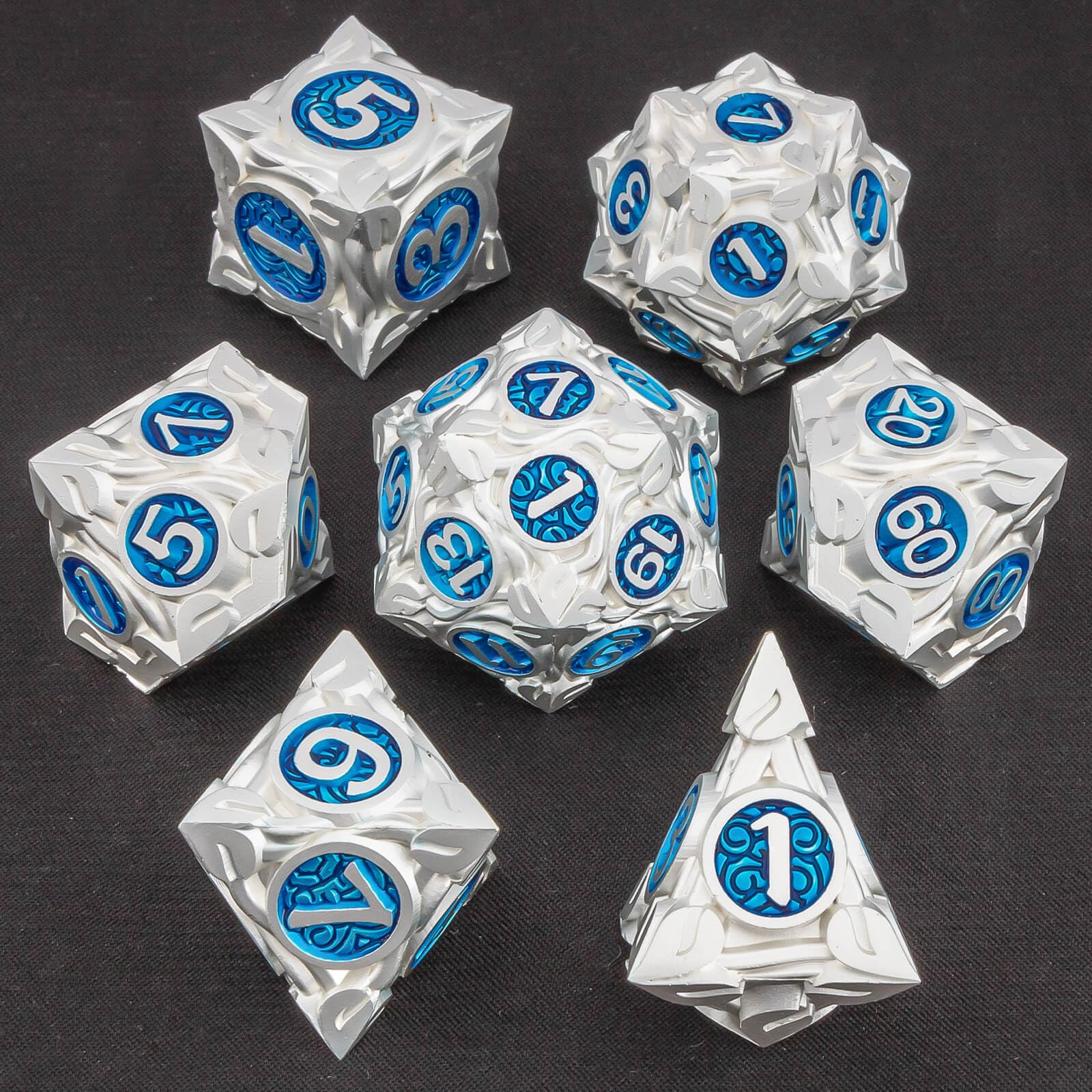KERWELLSI Metal DND Dice Set D&D with Box, 7Pcs Polyhedral & RPG Role Playing Dungeons and Dragons D20 D12 D10 D8 D6 D4 Dice - Image 3