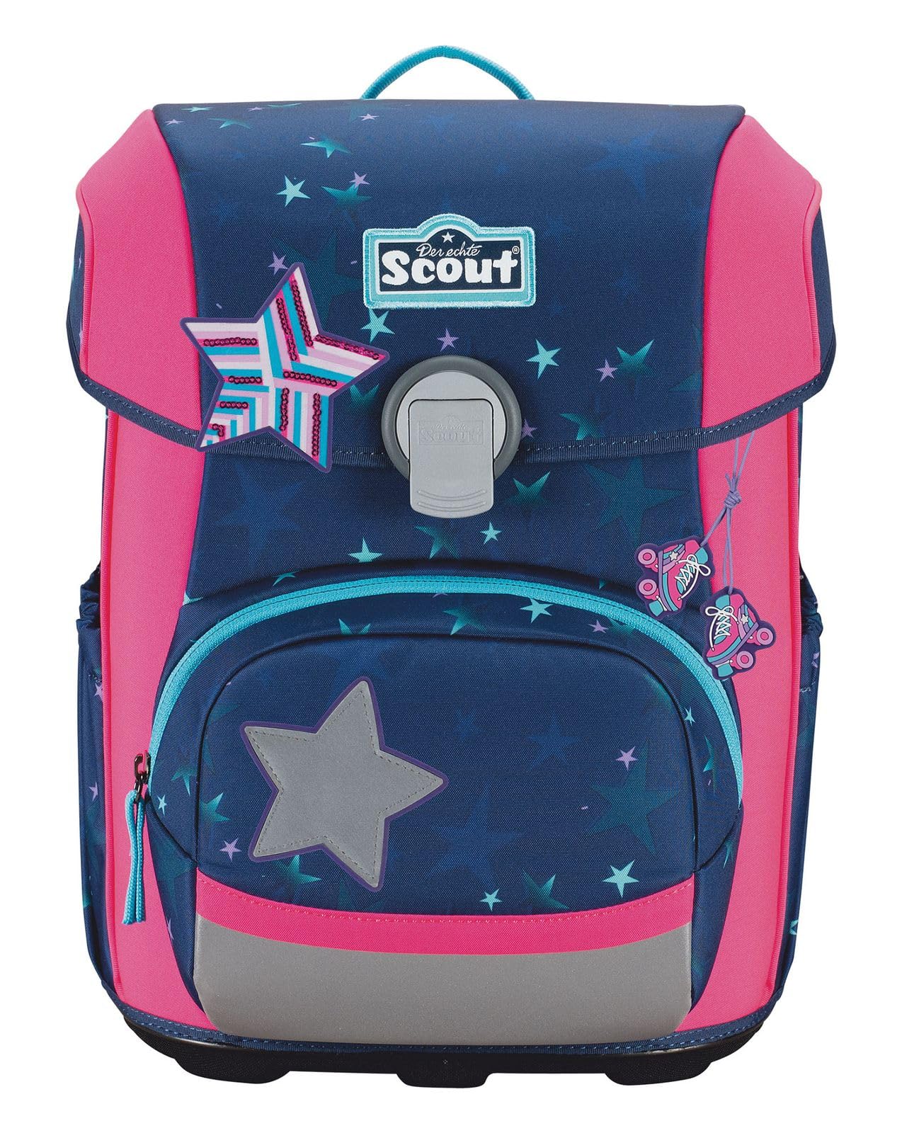 SCOUT Schulranzen Basic Neo Set 4-teilig Pretty Star dunkelblau