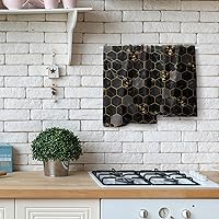 Vista 8 de Giwawa Juego de 2 toallas de mano de mármol negro con hojas modernas, suaves, toalla decorativa fina para la punta de los dedos para baño, gimnasio