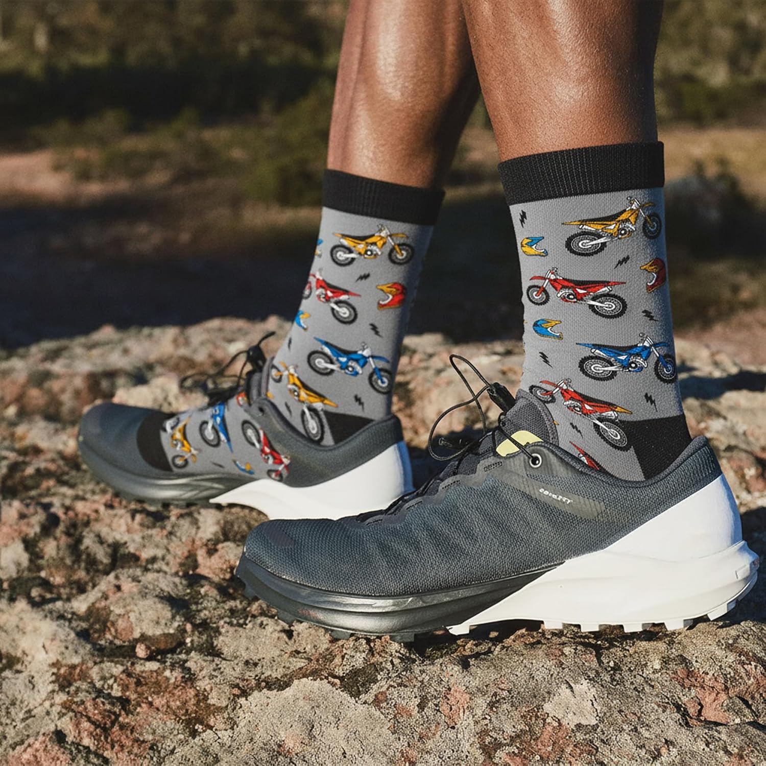 Dirt Bike Accessories - Motocross Socks and Motorcycle Socks for Men, Ideal Dirt Bike Gifts for Boys and Men, Gift For Moto Lovers, Unique Dirtbike Stuff, Cool Motocross Gifts