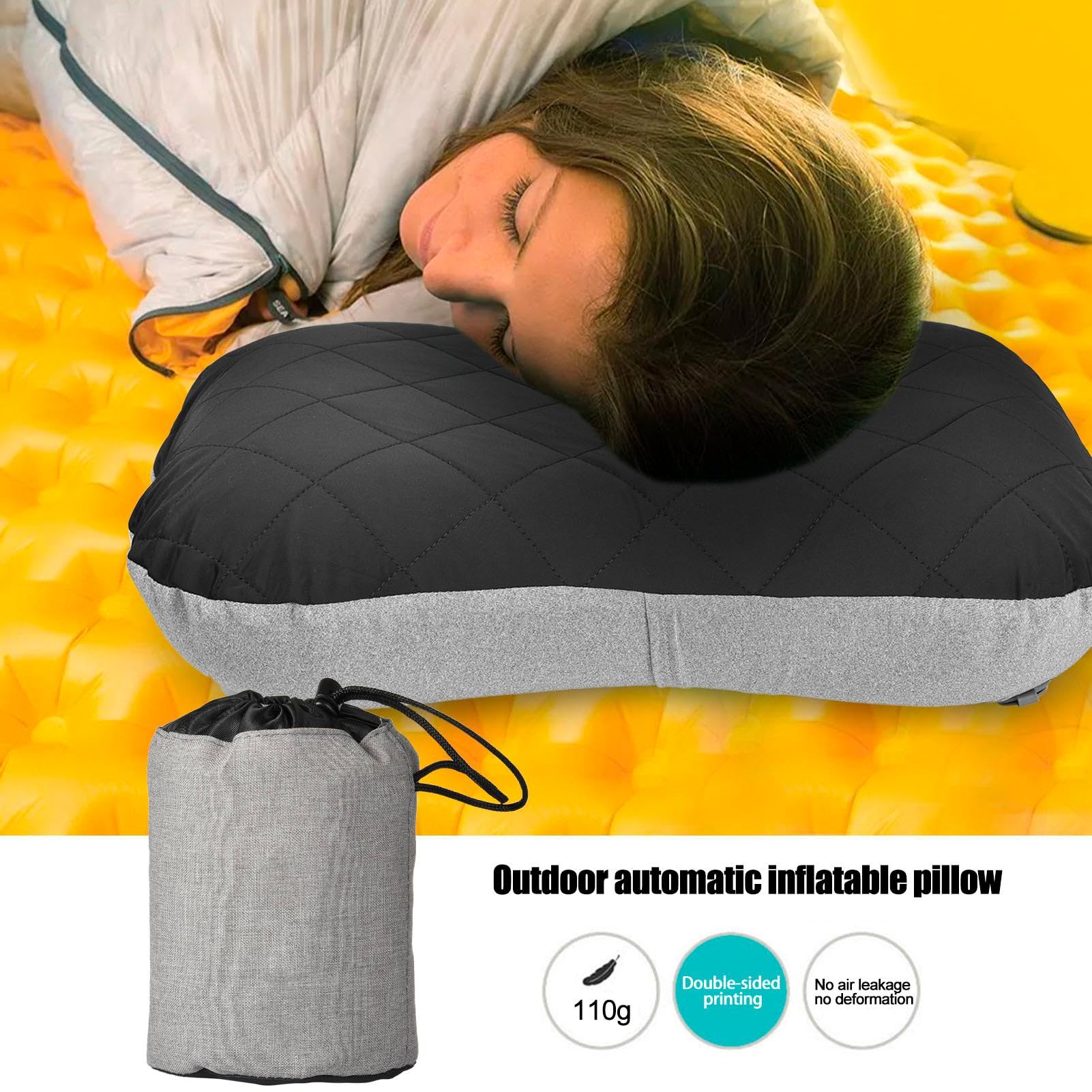 Oreiller de voyage gonflable matelassé ultraléger en TPU compressible avec suppo Oreiller de voyage gonflable matelassé ultraléger en TPU compressible avec suppo