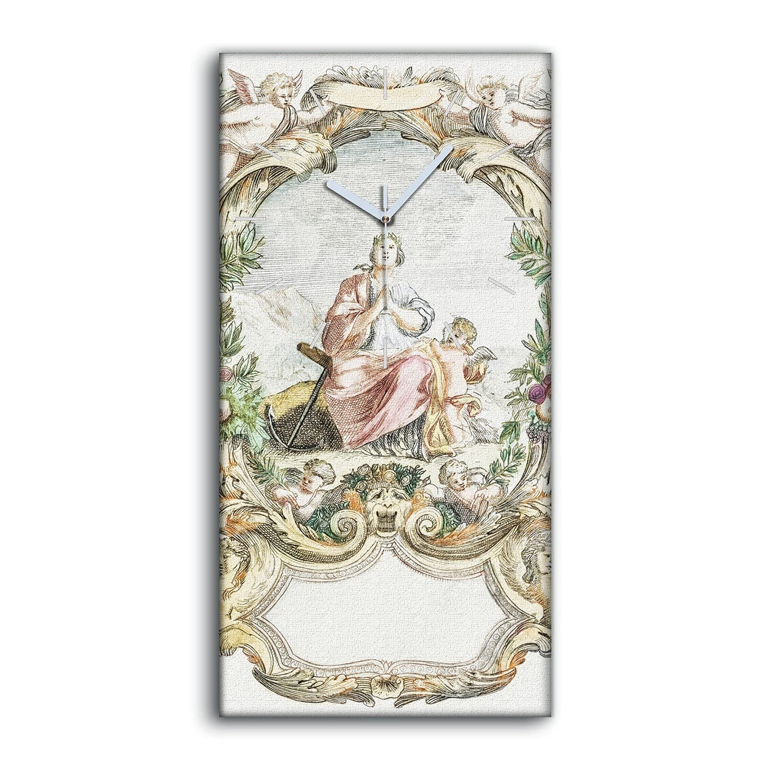 Horloge sur Toile 30x60cm Coloray Image Art Moderne Horloge Murale Dessin Antique