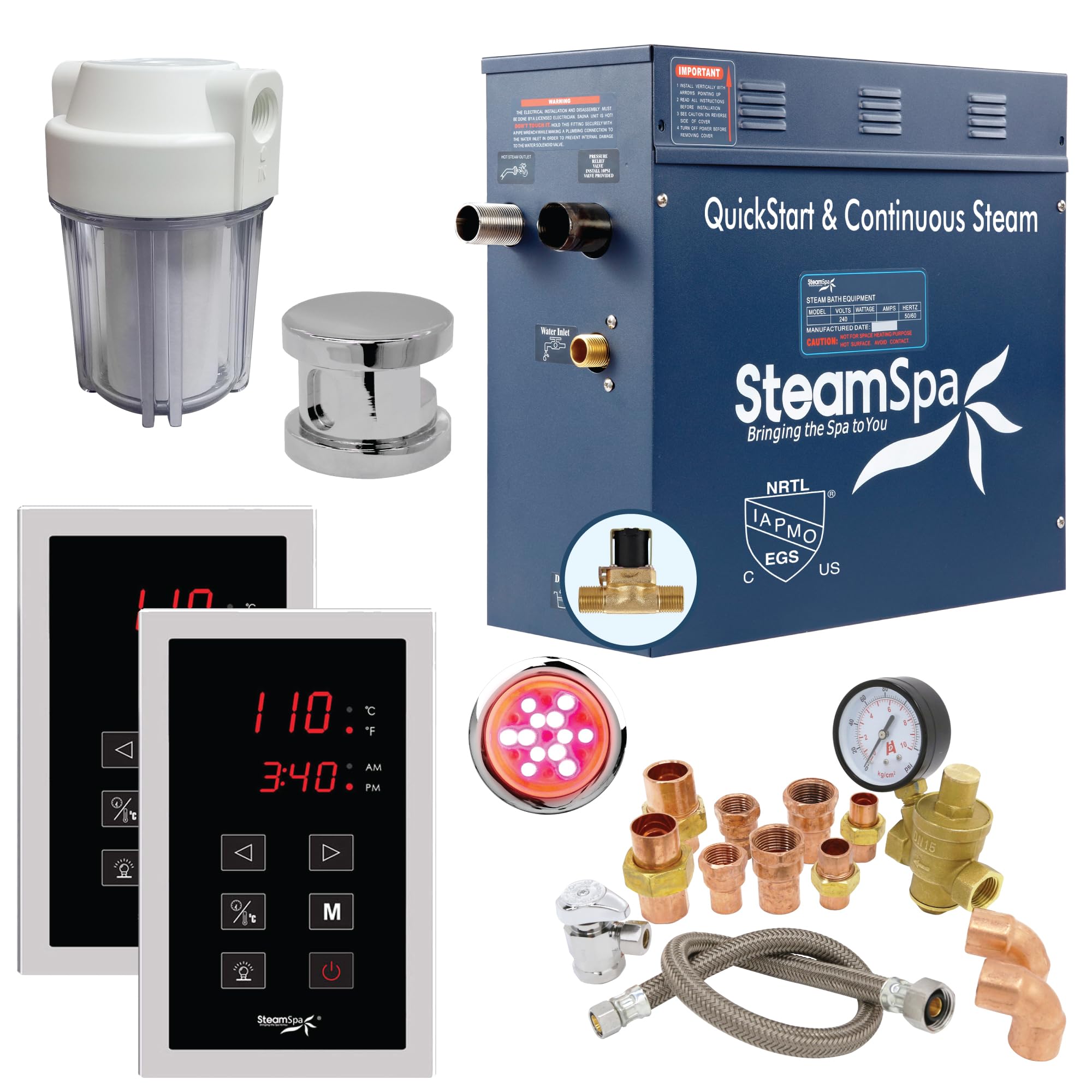7.5kw Steam Sauna Generator Executive Bundle 240v Steam Generator