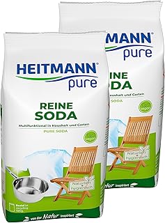 HEITMANN ren ren soda: ekologiskt mångsidigt rengöringsmedel för hushållet, tillsats till diskmedel och rengöringsmedel, 2 x 500 g