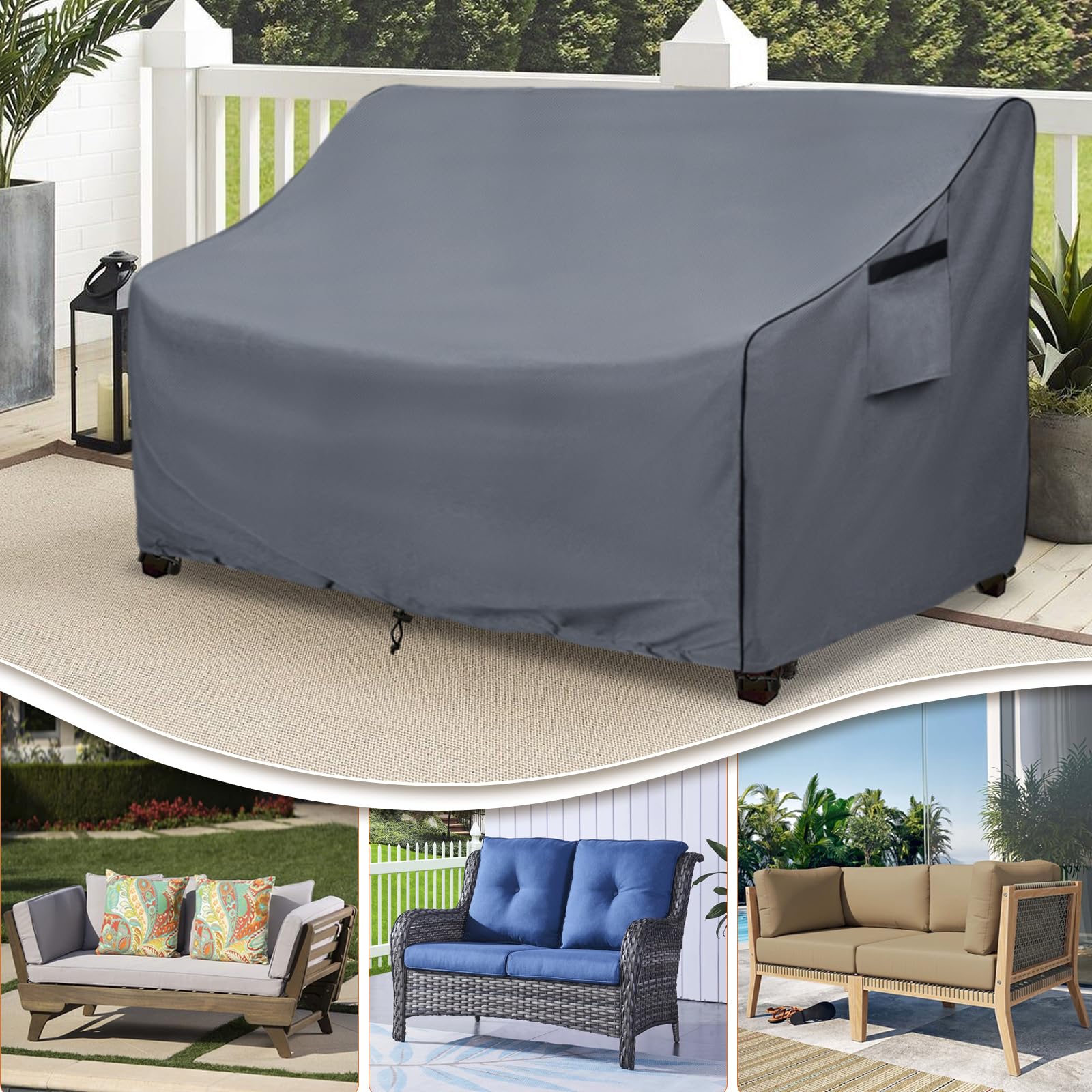 Outdoor Loveseat Covers Waterproof Dalema Heavy-Duty - Main Image