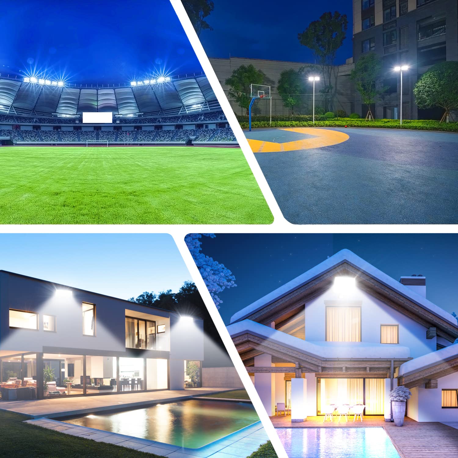 YIQIBRO Faretto LED da Esterno 300W, 30000LM 6500K Super Luminoso Bianco Freddo Faro LED Esterno con Trasformatore, IP67 Impermeabile Luce di Sicurezza per Giardino Garage Fabbrica Stadio Terrazza