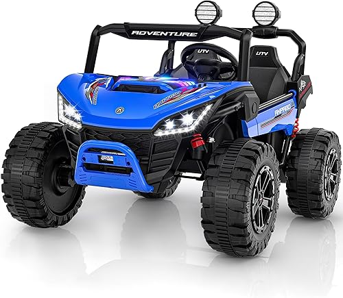 ANPABO Juguetes de paseo de 24 V para niños grandes, automóvil de 2 plazas, automóvil eléctrico para niños de 4 x 200 W con control remoto, luces