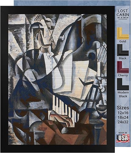 Lienzo enmarcado The Pianist 1914 de Lyubov Popova para decoración de pared Lienzo de reproducción de pintura fina Impresión de galería en marco