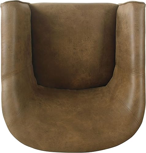 Miniatura 54 de HomePop Silla decorativa en forma de barril, reposabrazos, tela sólida y madera, verde azulado mediano verde azulado,Agua,Marrón,Gris y