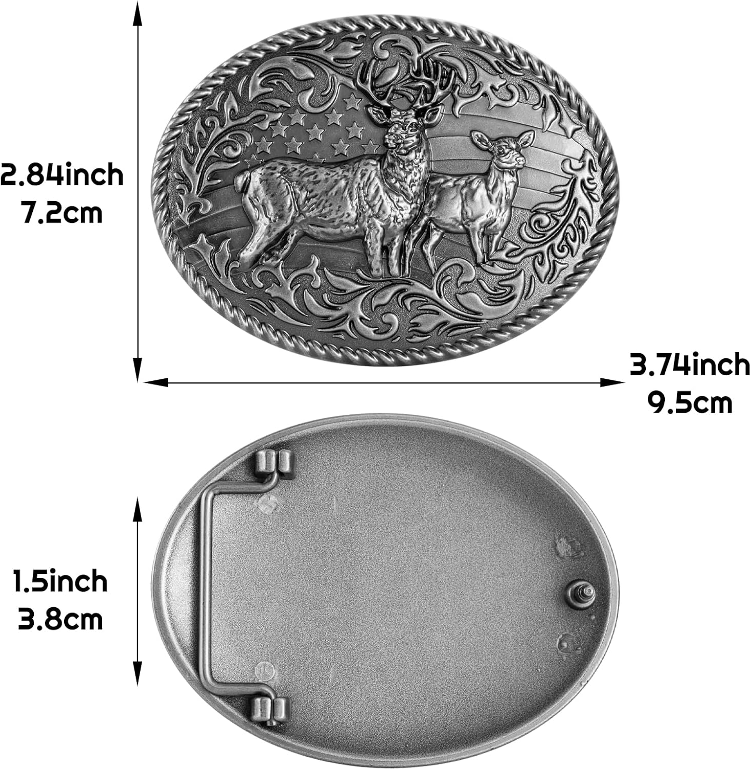 West style Cowboy Deer Belt Buckle for Men Western Cowgirl Rodeo Belt Buckles - Image 5