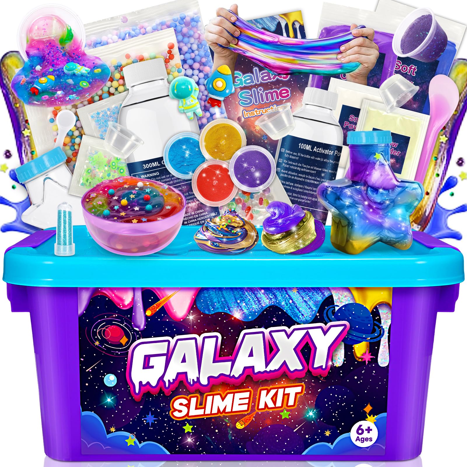 Hapikids Slime per Bambini, Regalo Bambina Bambino 6 7 8 9 10 11 Anni Galaxy Slime Fluffy Giochi Bambina 6-12 Anni Femmina Slime Kit Lavoretti Creativi Per Bambini Giocattoli Bambina Gioco Bimba Bimbo