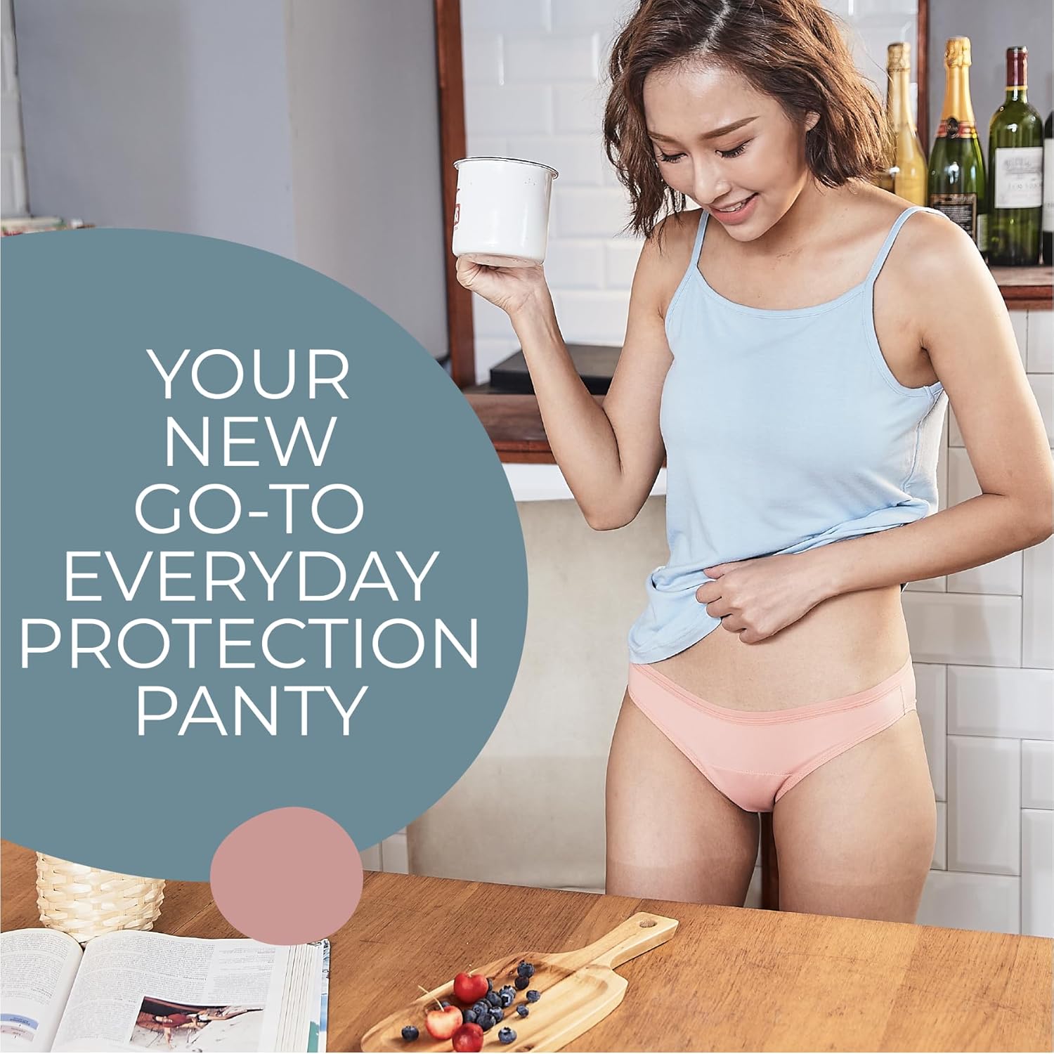 Shero Bikini Period, Maternity, Postpartum Panties, Leakproof, Odor & Moisture Control Underwear for Women & Teens, 2X, Pale Pink (2 Pack) - Image 7