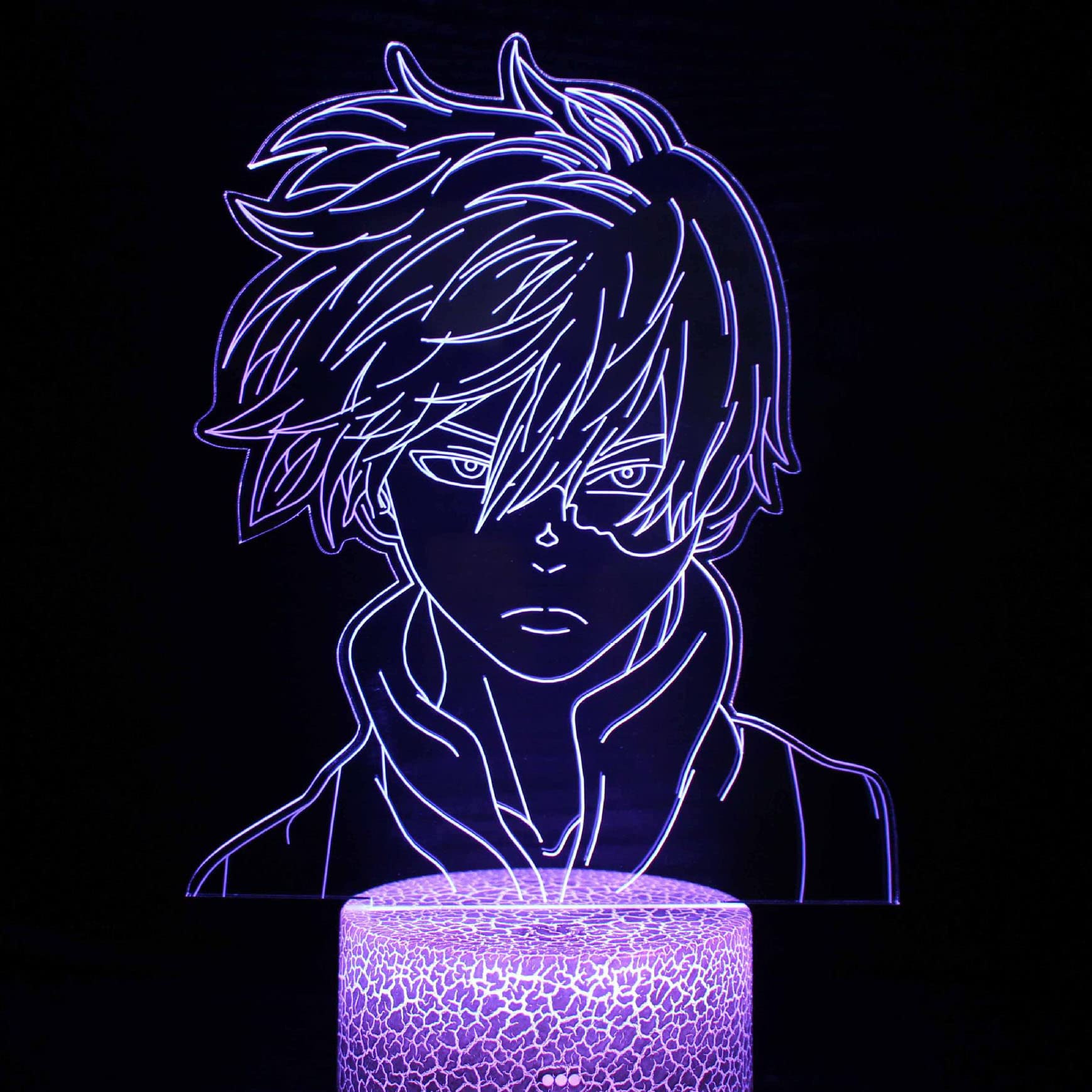 Anime Character My Hero Academia Todoroki Shoto 3d Night Light, Desk Decorative Lighting Kids Birthday Gift, Switchable Multiple Colors