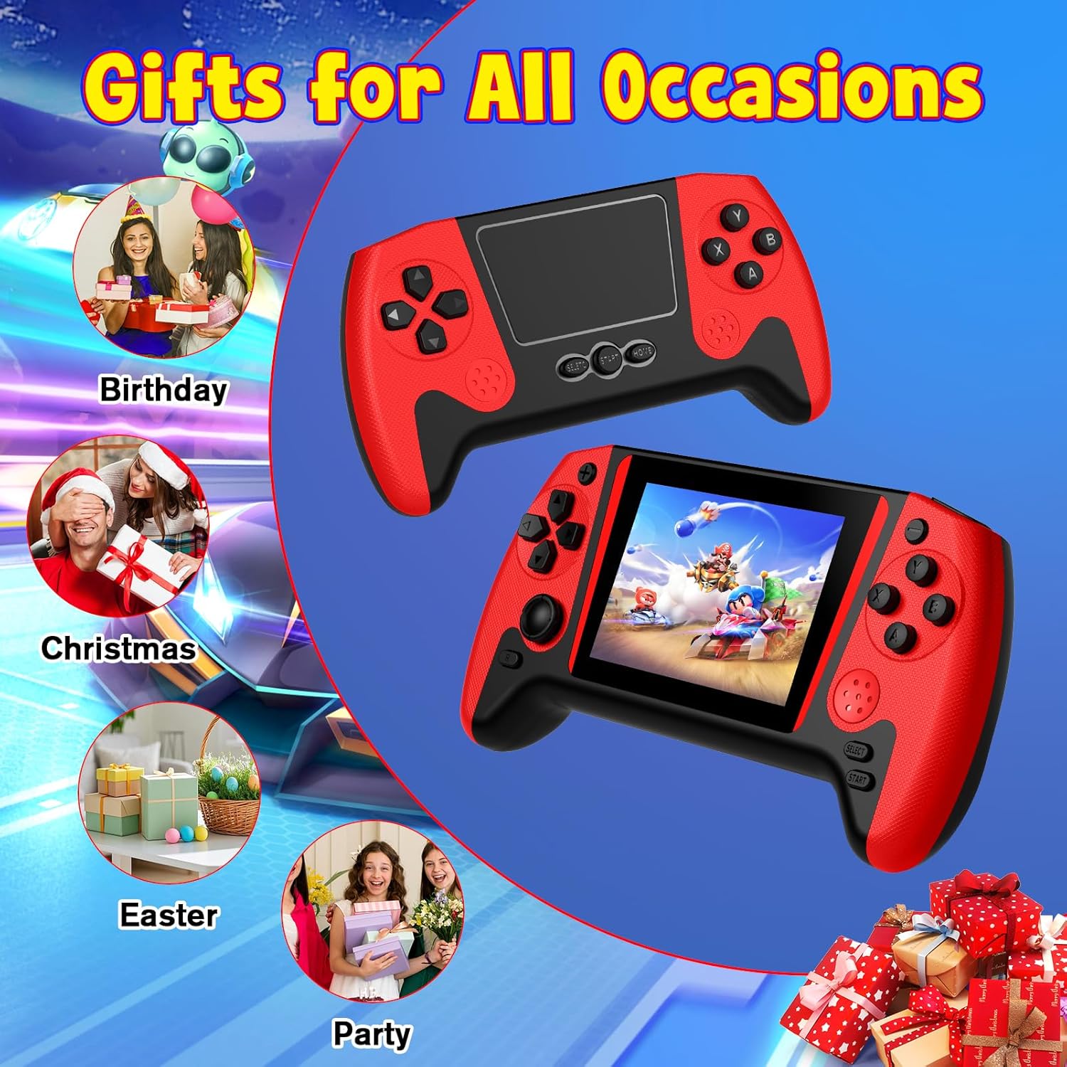 Portable Retro Handheld Game Console, 200 Built-in Classic Retro Games, Handheld Plug & Play Player with 3.5'' IPS Screen, Support TV Output and Rechargeable Battery (Red) 8 81a7zACeeLL. AC SL1500