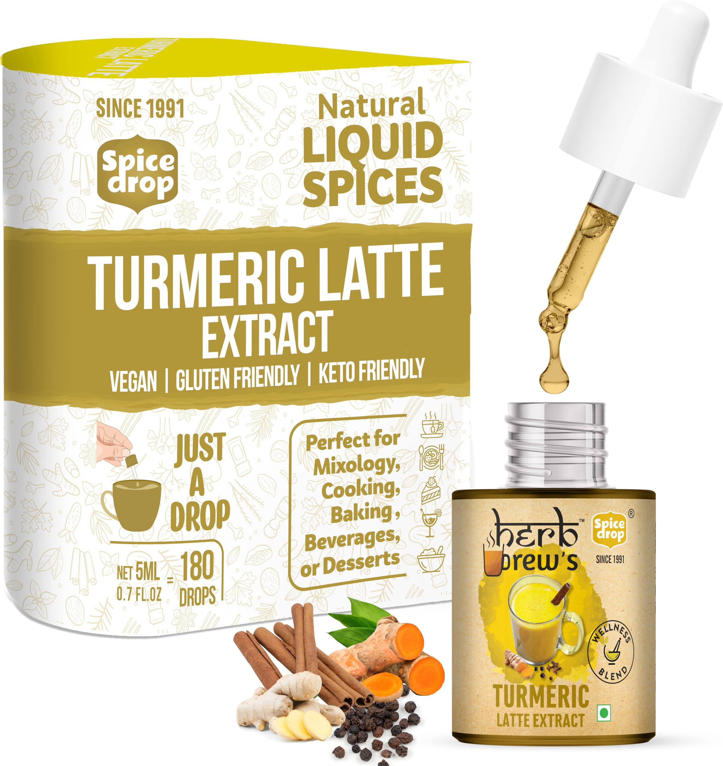 Spice Drop Immunity Booster Herbal Extract – Authentic Indian Herbal Mix for Better Immune System | Natural & Ayurveda Recipe | No Added Color Preservative (Turmeric Extract, Pack of 1))