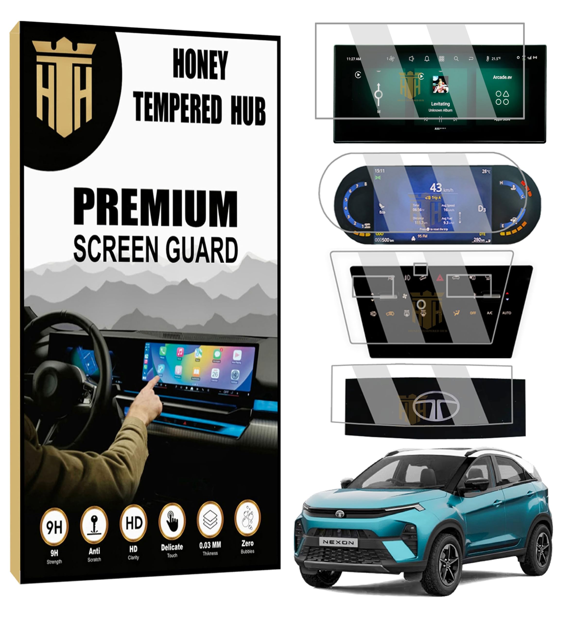 ( 4 PACK )Screen Guard For NEW TATA NEXON 2026 / 10.25 INCH INFOTAINMENT + 7 INCH INSTRUMENT CLUSTER + AC CONTROL + STEERING PROTECTOR GUARD / Anti Scratch / Anti Fingerprint / NEXON 2025 2026 Car Display Accessories [Not Tempered Glass]-picture-29