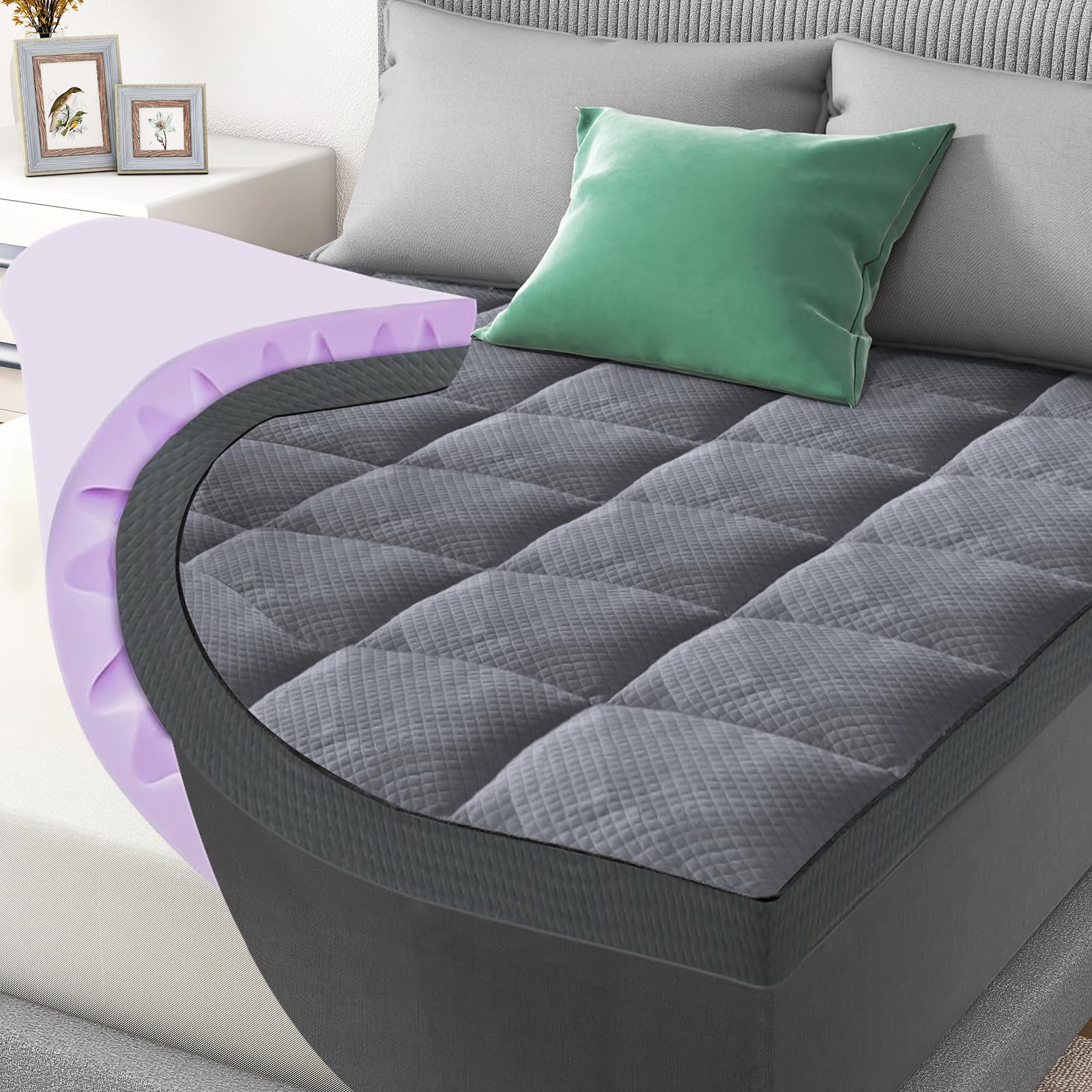 Dual Layer Inch Memory Foam Mattress Topper King Desertcart