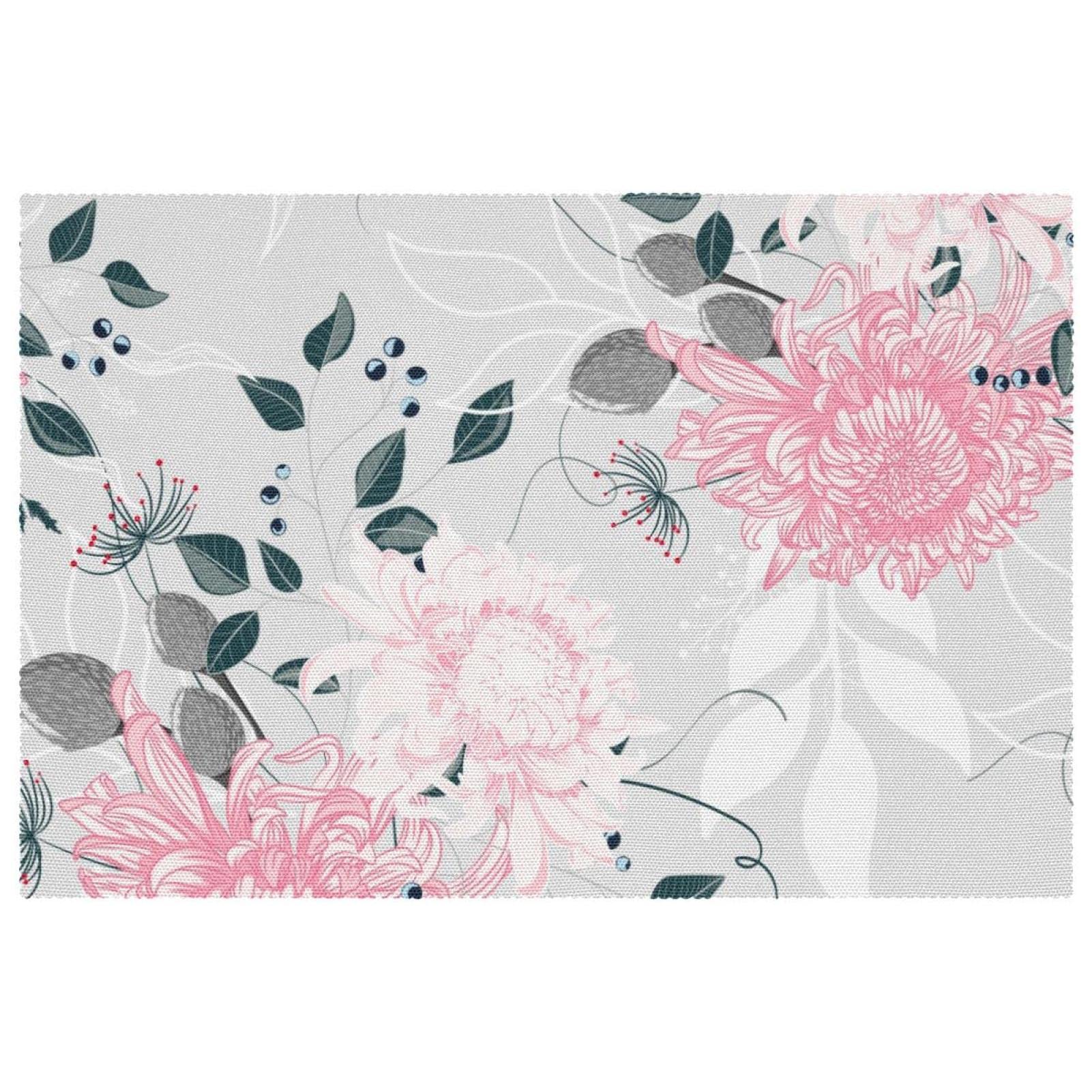 Set de table chrysanthème lot de 6 lavable 30x45 cm pour table à manger chic