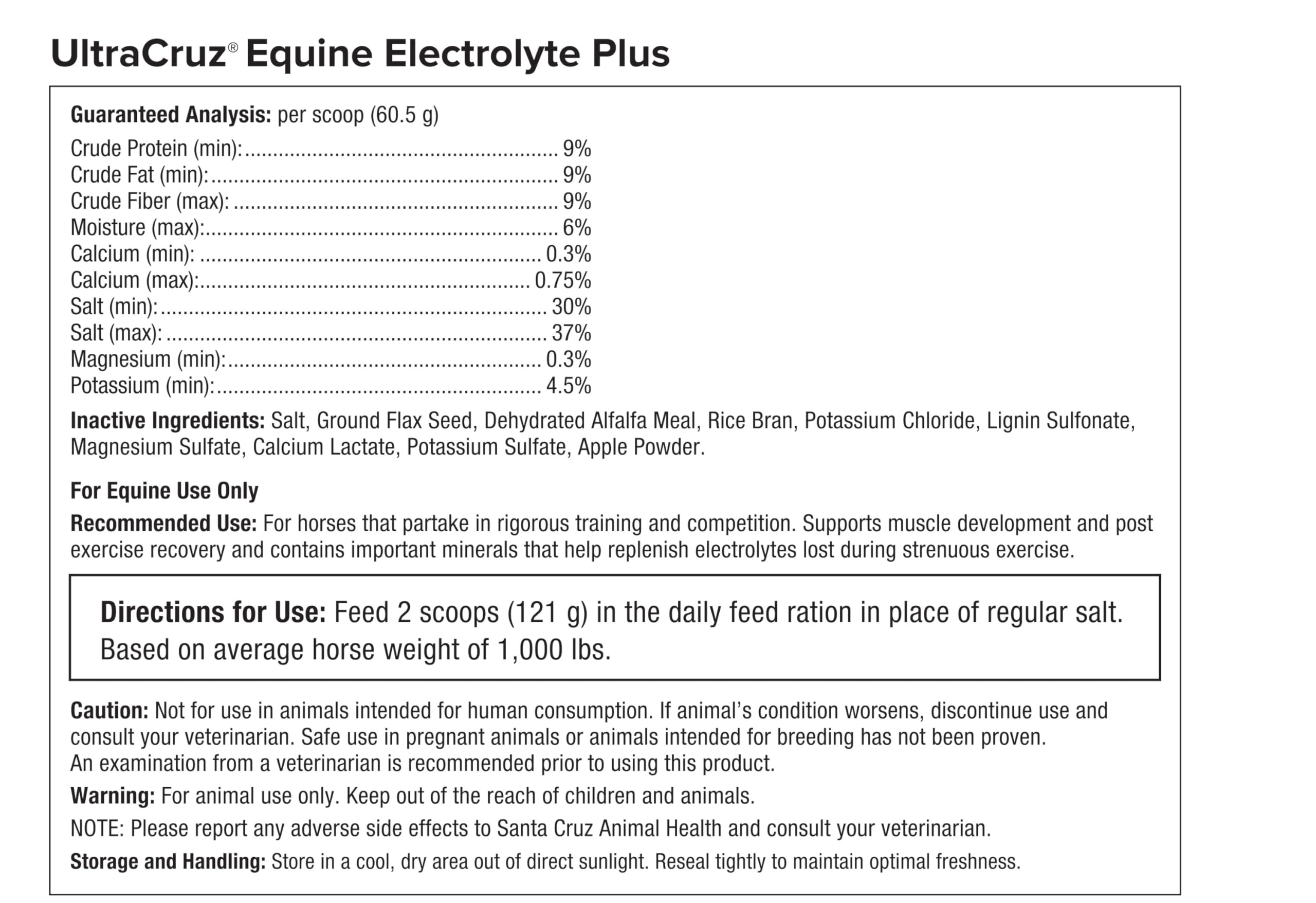 UltraCruz® Integratore equino di elettroliti Plus per cavalli, 5 libbre