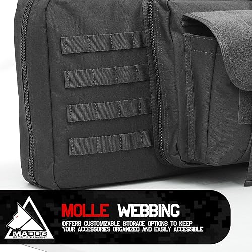 Miniatura 21 de MADOG - Bolsa doble para rifle de 47 pulgadas, funda suave para pistola táctica larga y portátil, para disparar, caza, transporte, verde oliva Verde