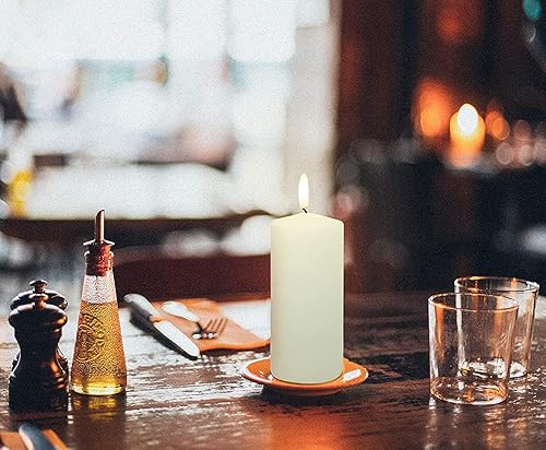 Miniatura 6 de HYOOLA Velas de pilar marfil de 3 x 8 pulgadas, velas de pilar sin perfume, paquete de 6, hechas en Europa