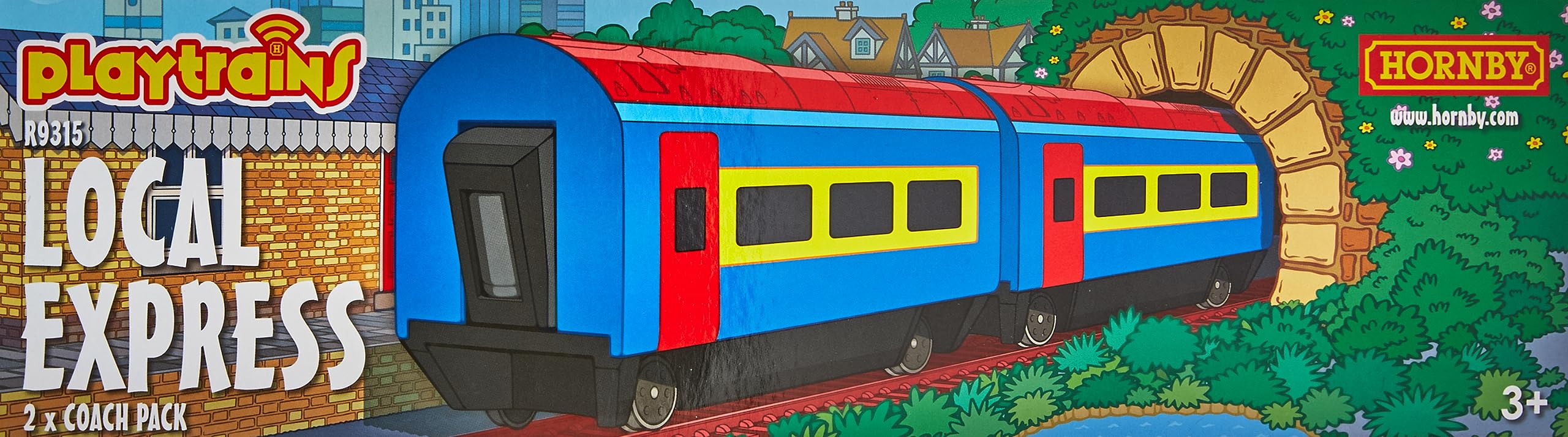 Hornby Playtrains - Local Express Coach Pack for Playtrains Remote Controlled Battery Trains - Kids Toy Train Set Accessories for Ages 3+, Childrens Mini Model Trains, Includes: 2x Coaches