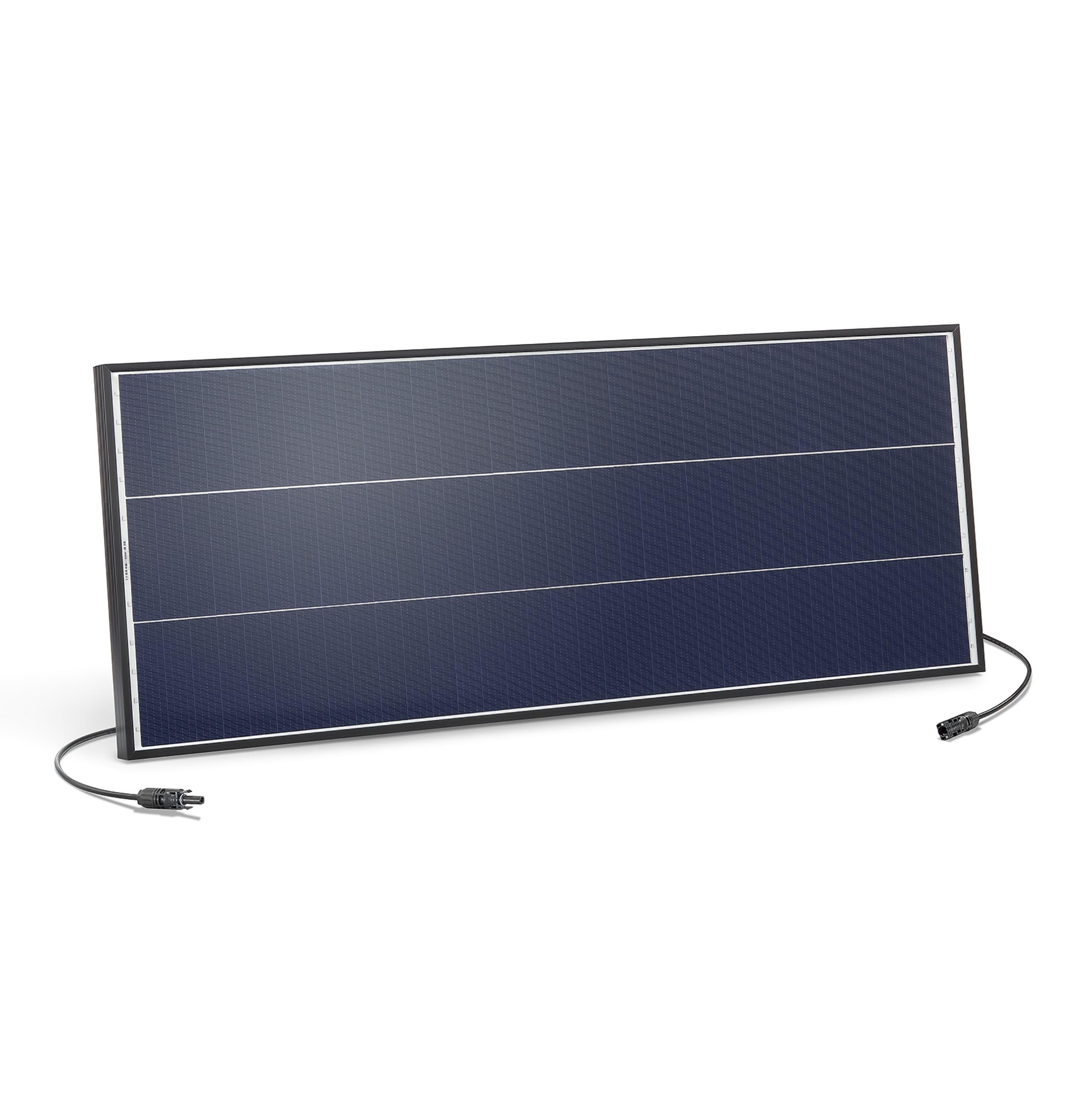 esotec monokristallines Solarmodul, 75Wp, 18,2V, 1031x405x35mm, MC4 Stecksystem, Dachschindeltechnologie, Kabel 1m, 35mm Alurahmen, Sperrdiode, Hageltest ICE 61215, wetterfest, winterfest, 131050