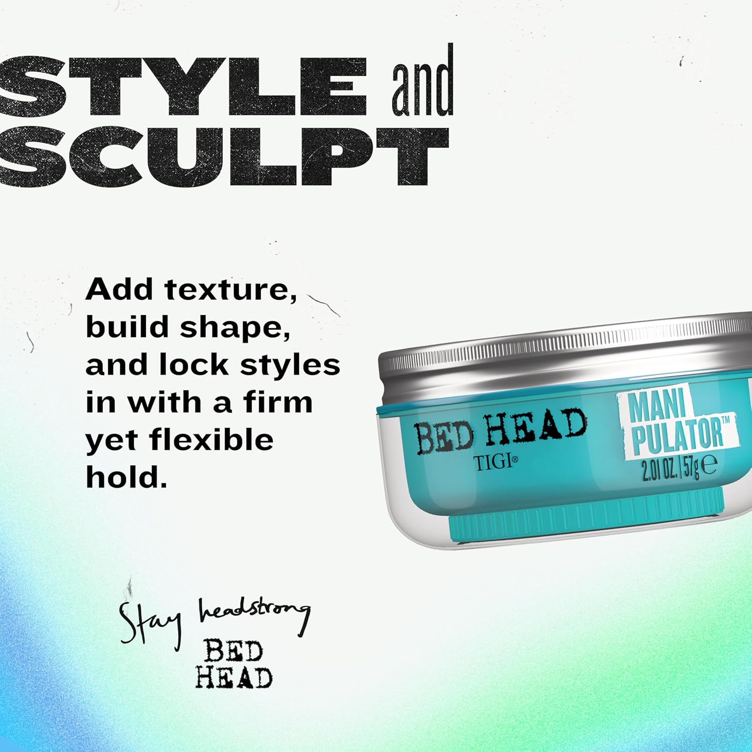 Tigi Bed Head Manipulator, паста для придания текстуры волосам, с сильной фиксацией, 57 г | Сильная фиксация с матовым эффектом для коротких и средних волос