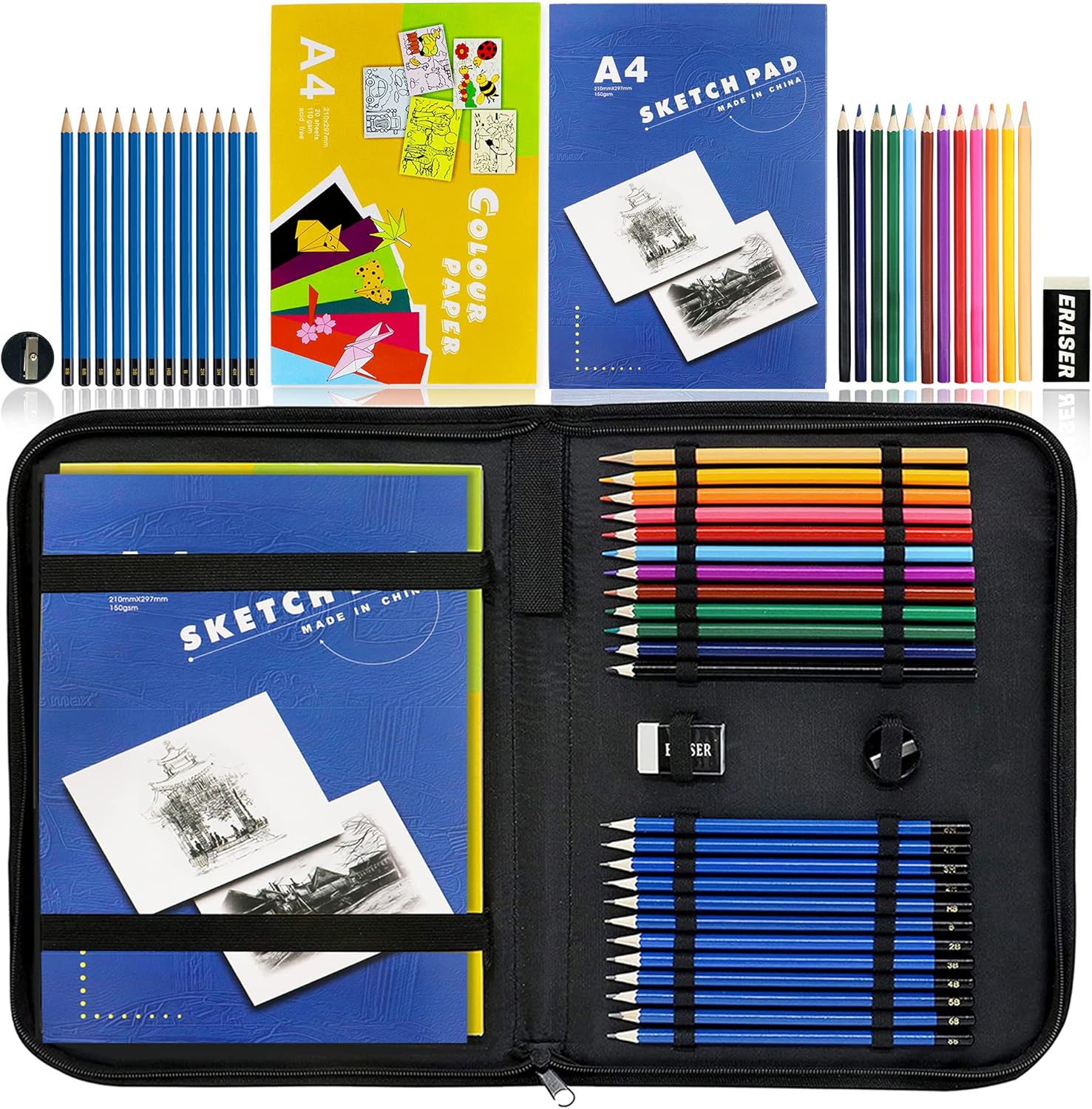 LUCYCAZ Drawing Kit Art Supplies for Kids 912, Travel