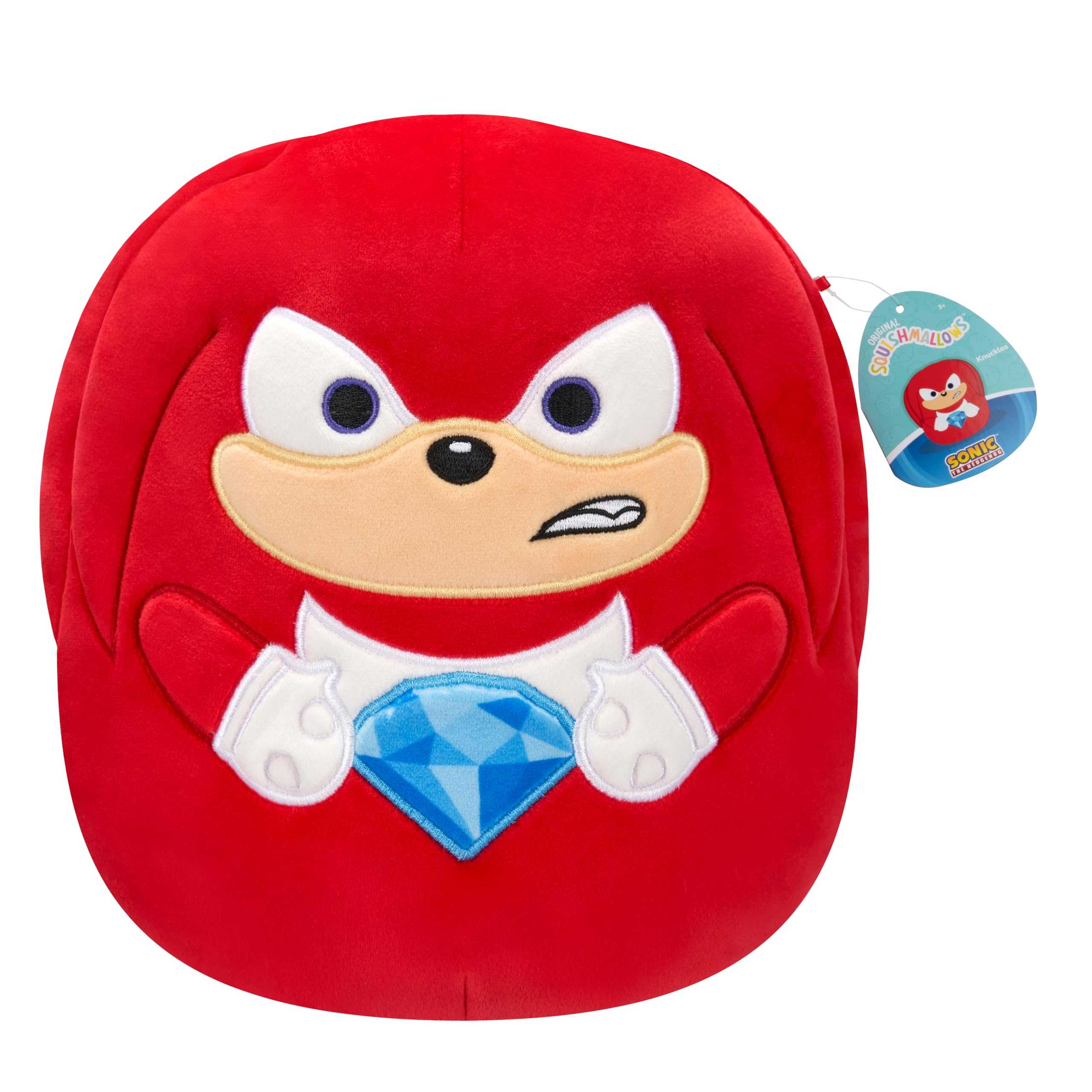 Squishmallows Original 14in “Sonic The Hedgehog” Knuckles Holding Blue Emerald Plush (Large)