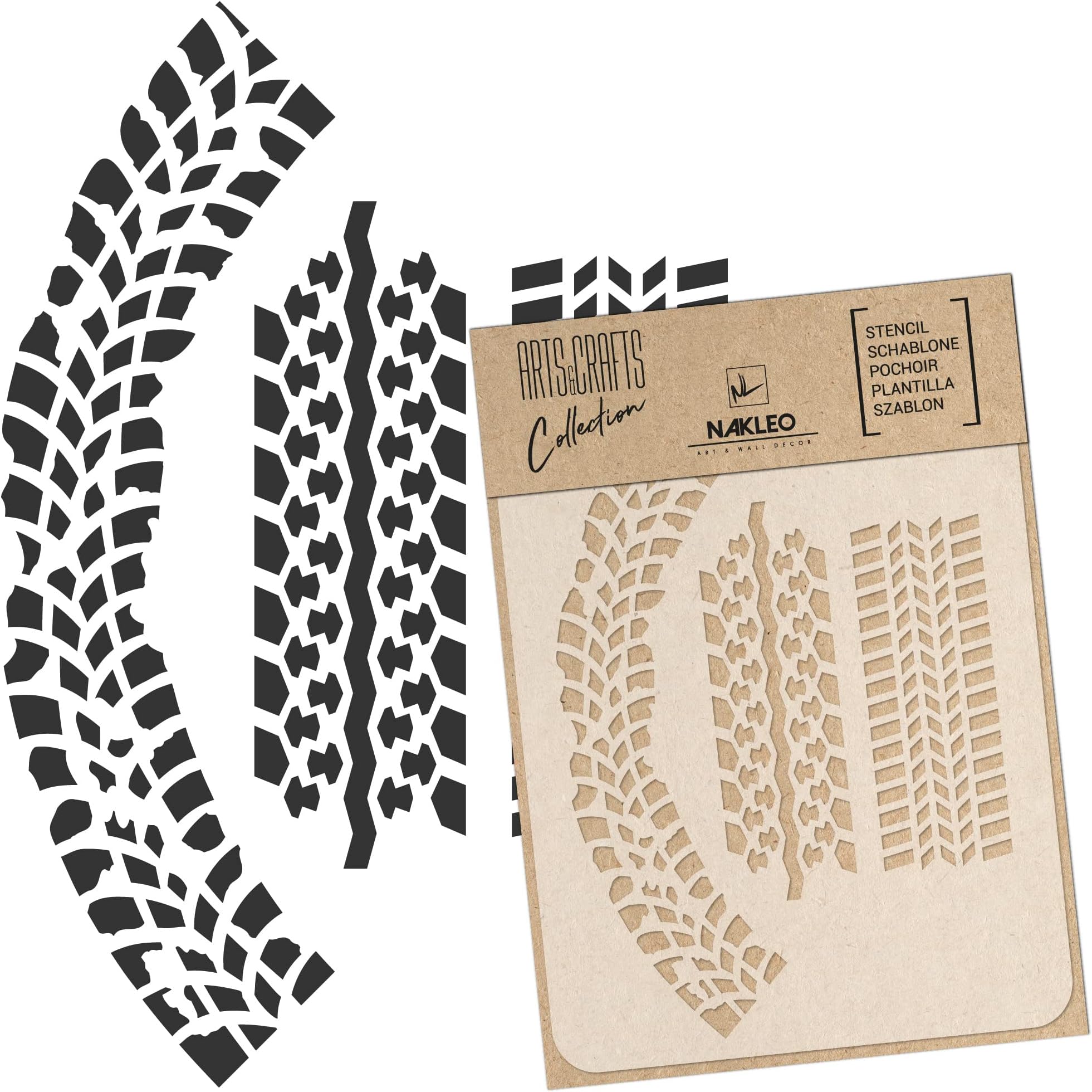 Stencil Per Bordi NAKLEO - 21x45 Cm Riutilizzabile Per Pittura Su Pareti E Mobili - Foto 7