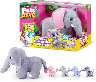 Mommy Elephant and Baby Surprise by ZURU | Surprise babies to reveal; babies magically follow mommy; interactive robotic pet; unbox & collect; ages 3+; gift for kids