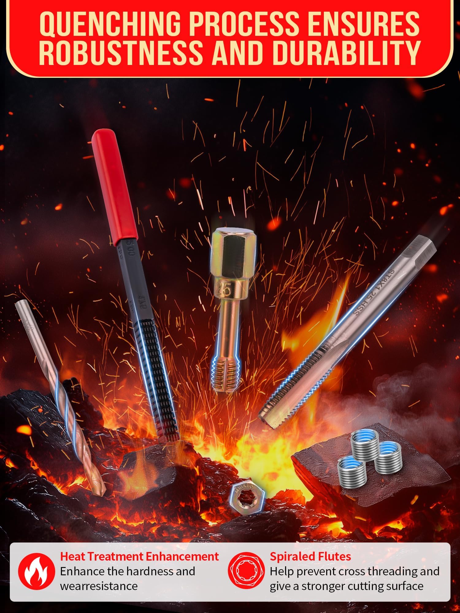 Snapklik.com : Metric Thread Chaser &Thread Repair Kit,HSS Drill ...