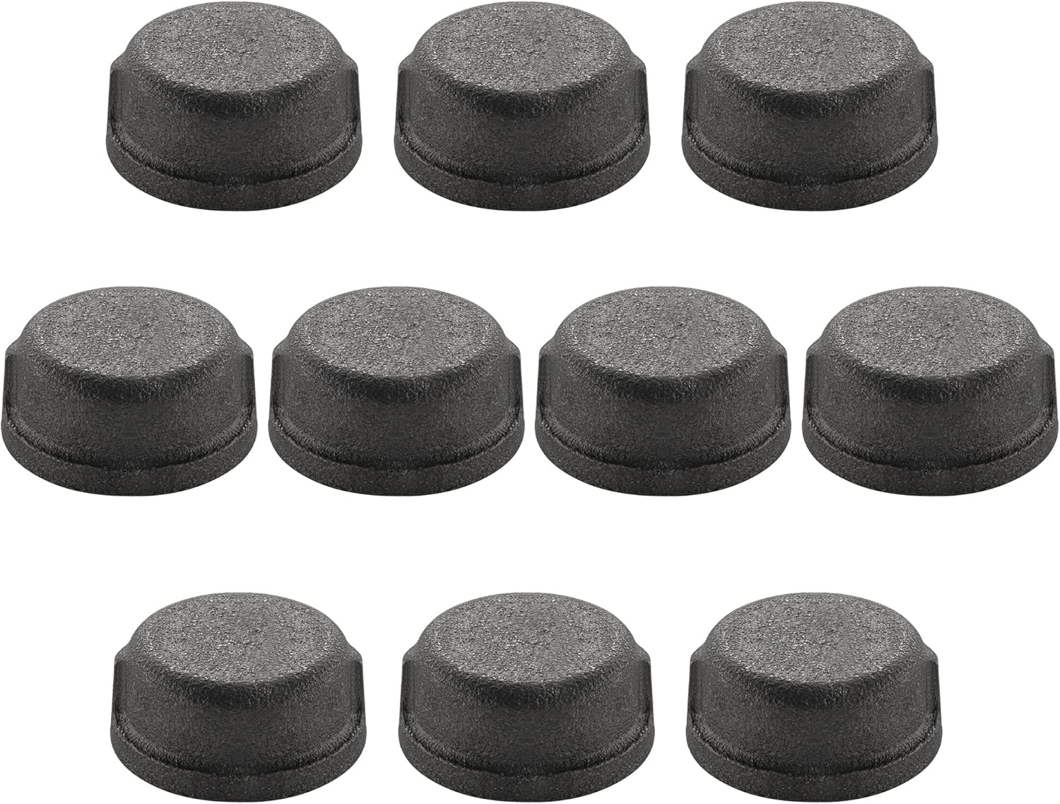 1" Industrial Pipe Fitting Caps - Home Expert 10 Pack Iron Cast Metal Pipe Caps for Steampunk Vintage Shelf Bracket DIY Plumbing