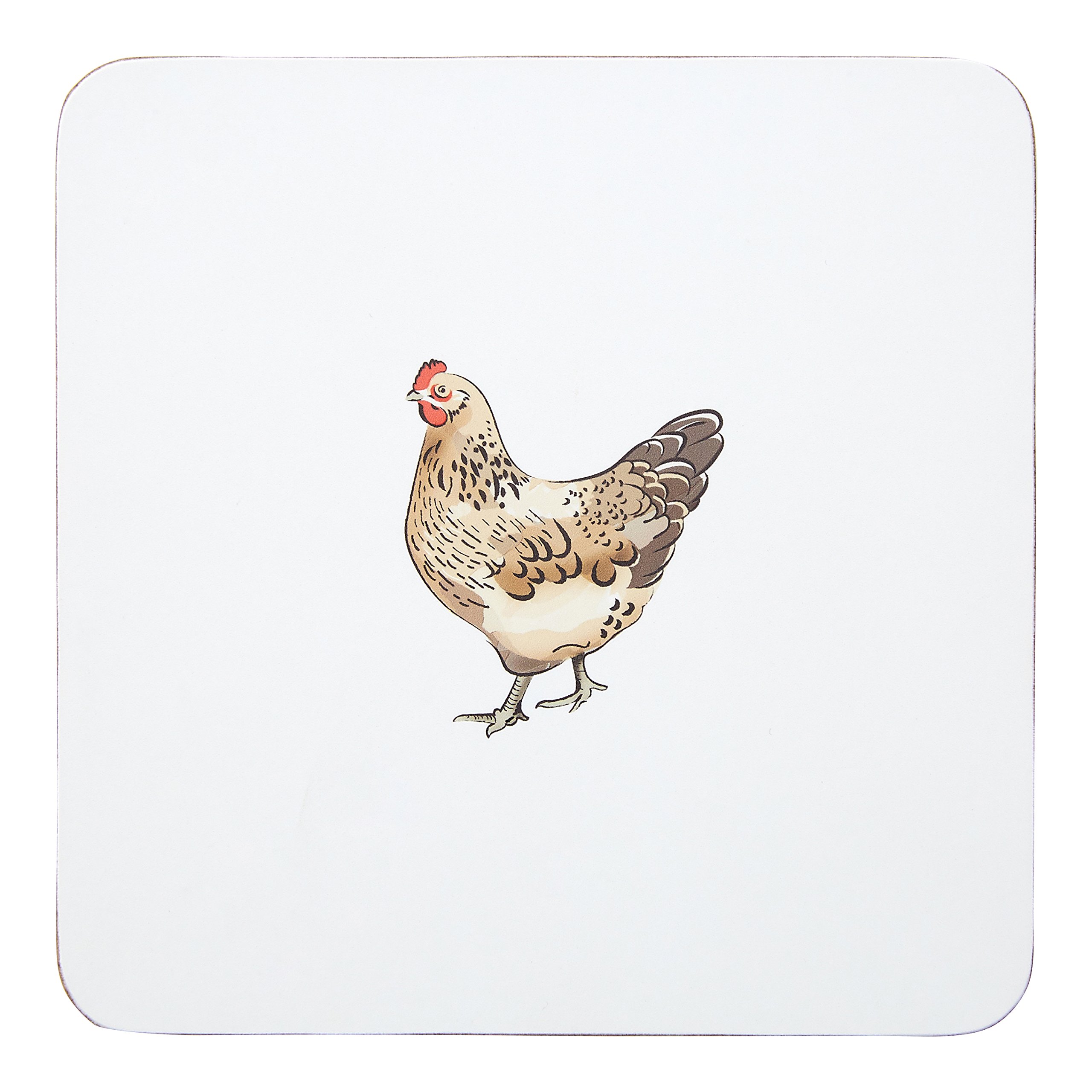 Premier Housewares Mrs Henderson Coasters, White, Set of 4