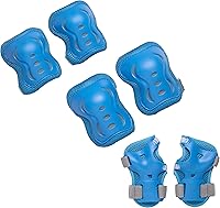 Vista 3 de Patines negros (M) + Combo de equipo de protección azul