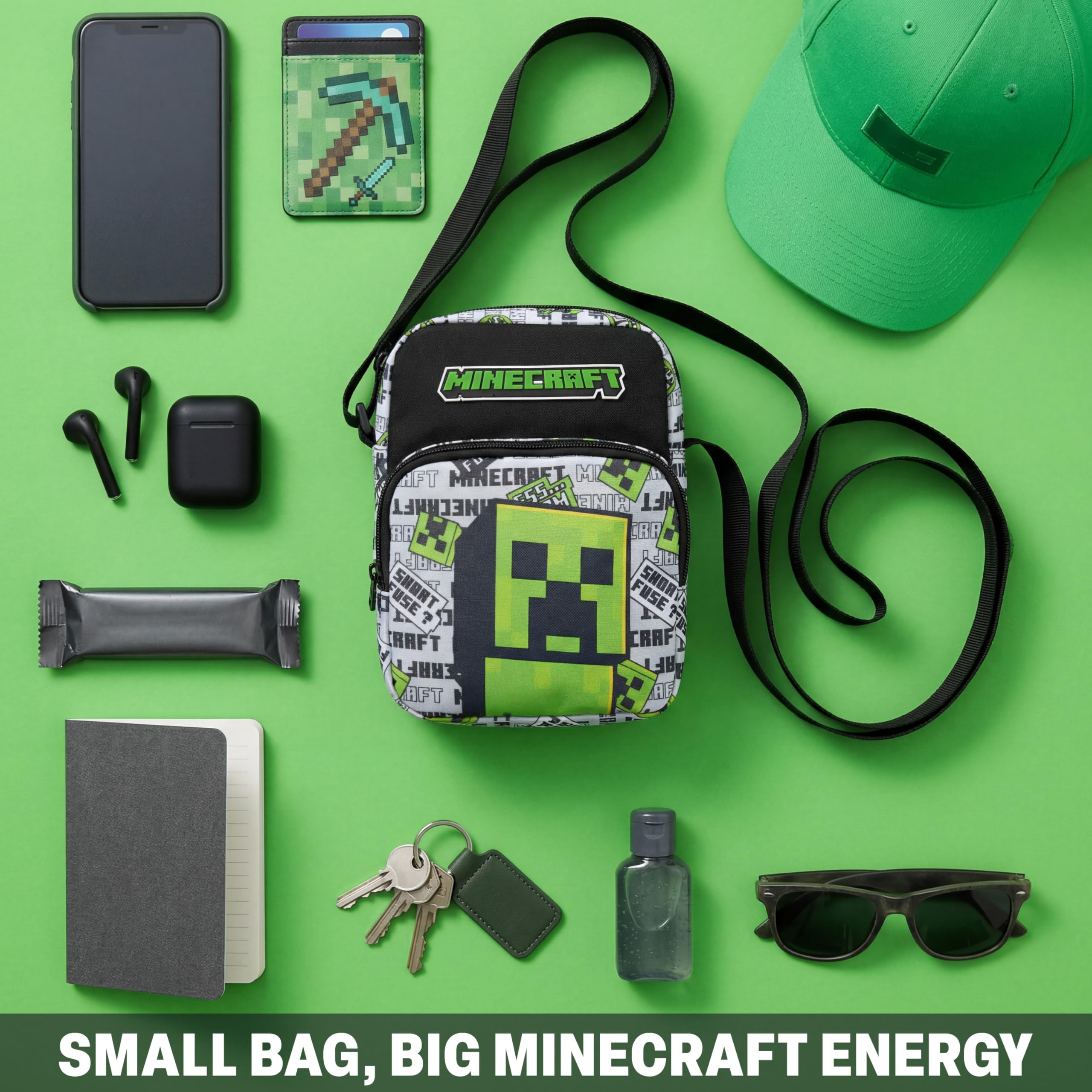 Get Trend One Piece | Minecraft | Lego x Ninjago Sac Bandoulière Garcon et Ado, Crossbody Bag Fermeture Eclair et Compartiment Multiple, Cadeau Garcon
