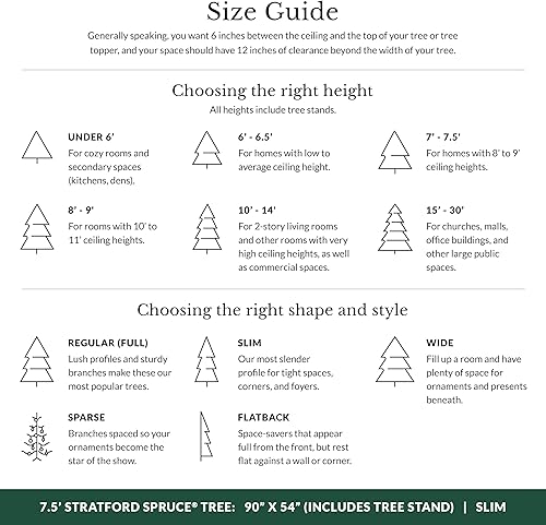 Miniatura 6 de Balsam Hill Stratford Spruce - Árbol de Navidad artificial delgado con follaje de aguja real y soporte de primera calidad para espacios pequeños,